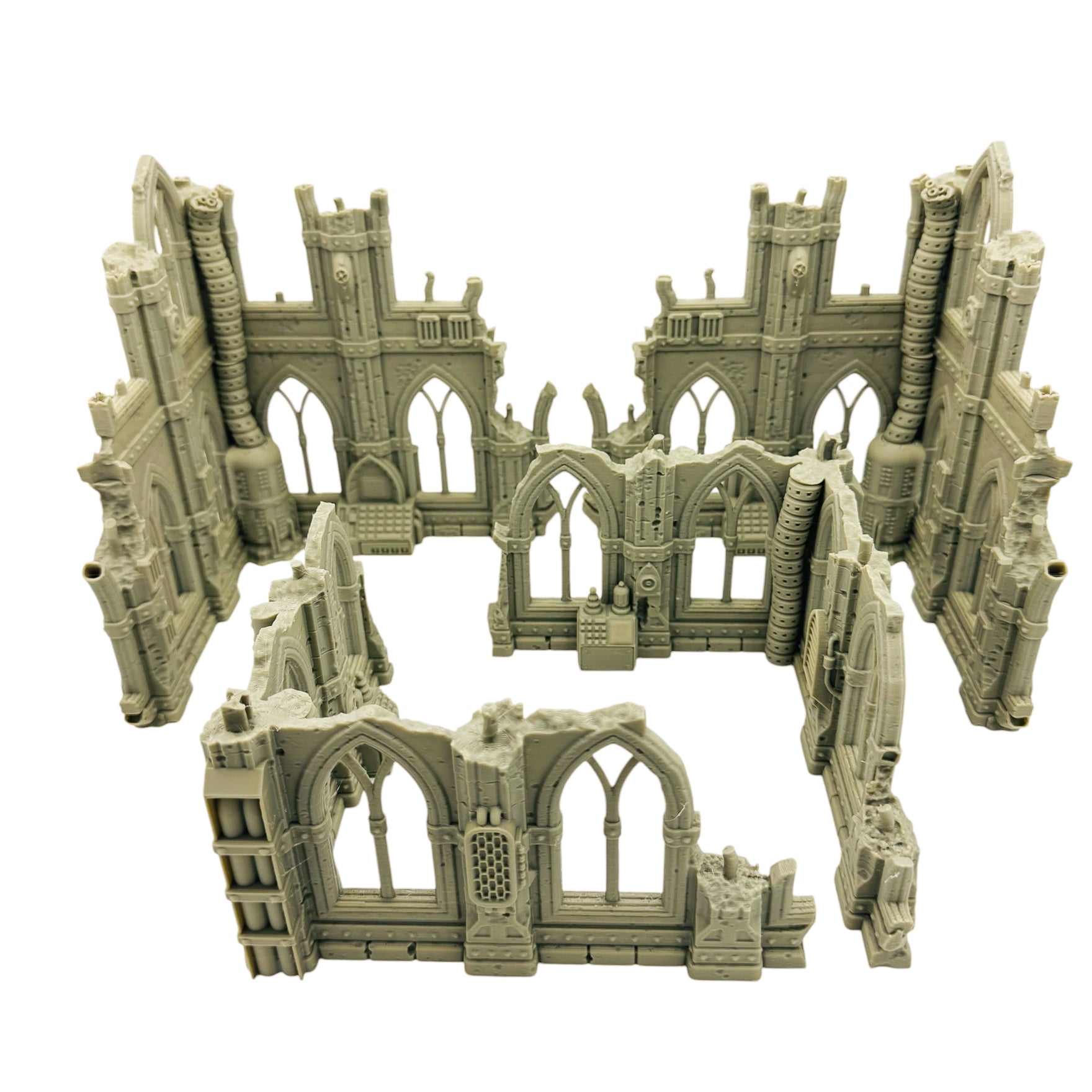 Gothic Ruins Battlefield Bundle – 28mm 32mm Tabletop Terrain Set with Scatter & Ruins