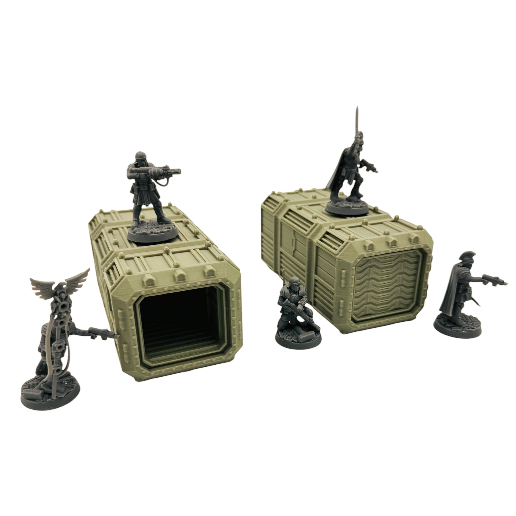 Sci-Fi Large Cargo Container Terrain – Compact Scatter Containers for Tabletop Wargaming & RPG Terrain