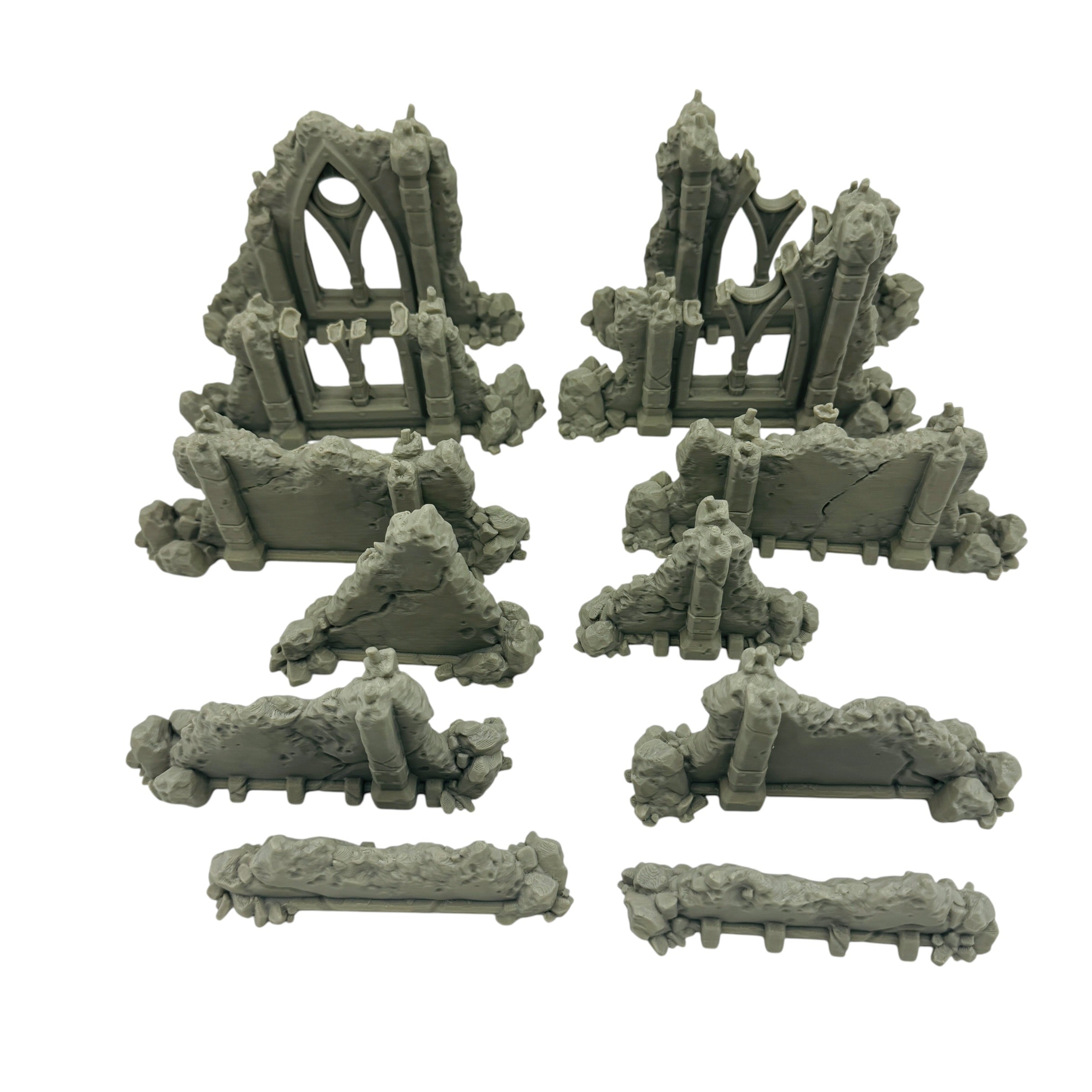 Modular Ruined Ground Scatter – Straight Pieces – 28–32mm 3D Printed Tabletop Terrain