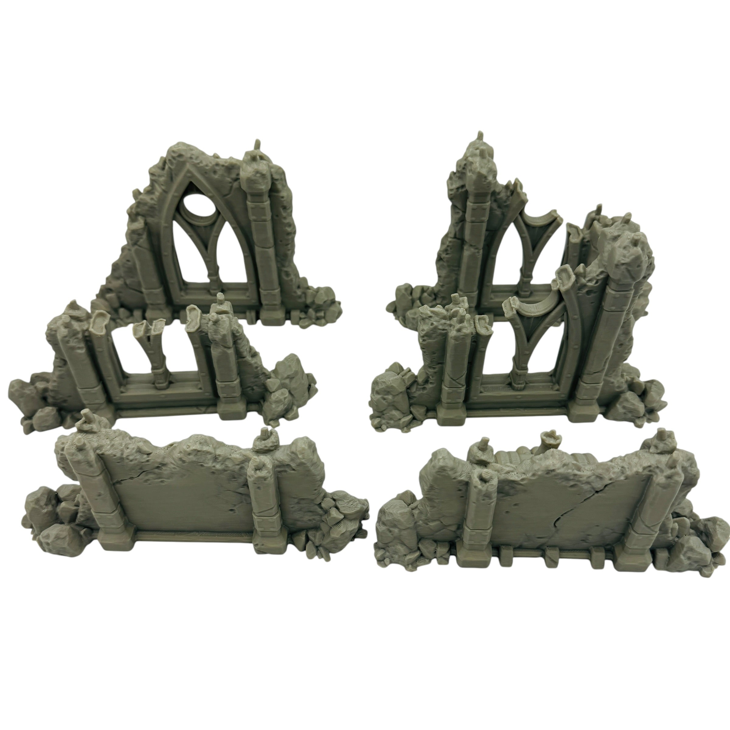 Modular Ruined Ground Scatter – Straight Pieces – 28–32mm 3D Printed Tabletop Terrain