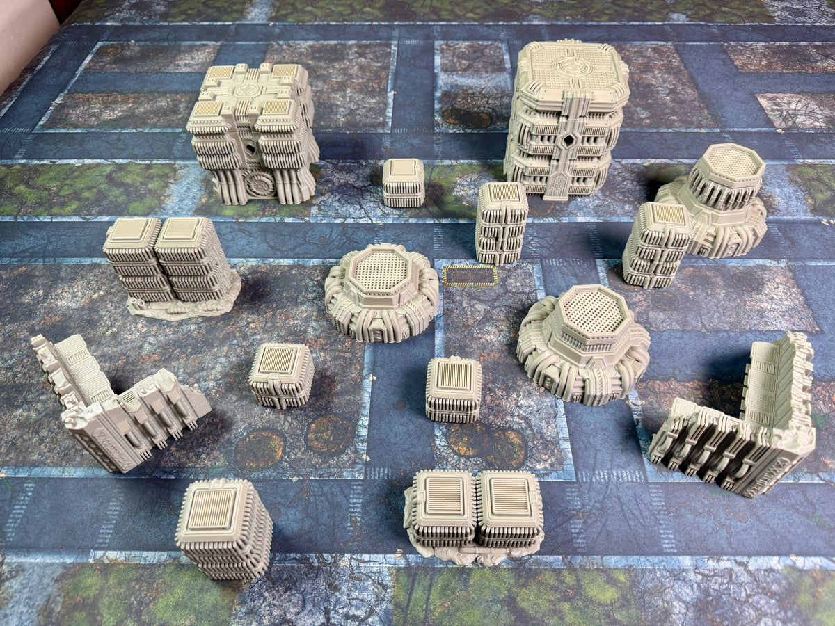 Epic Industrial Colony Terrain Set – Sci-Fi Battlefield Scenery