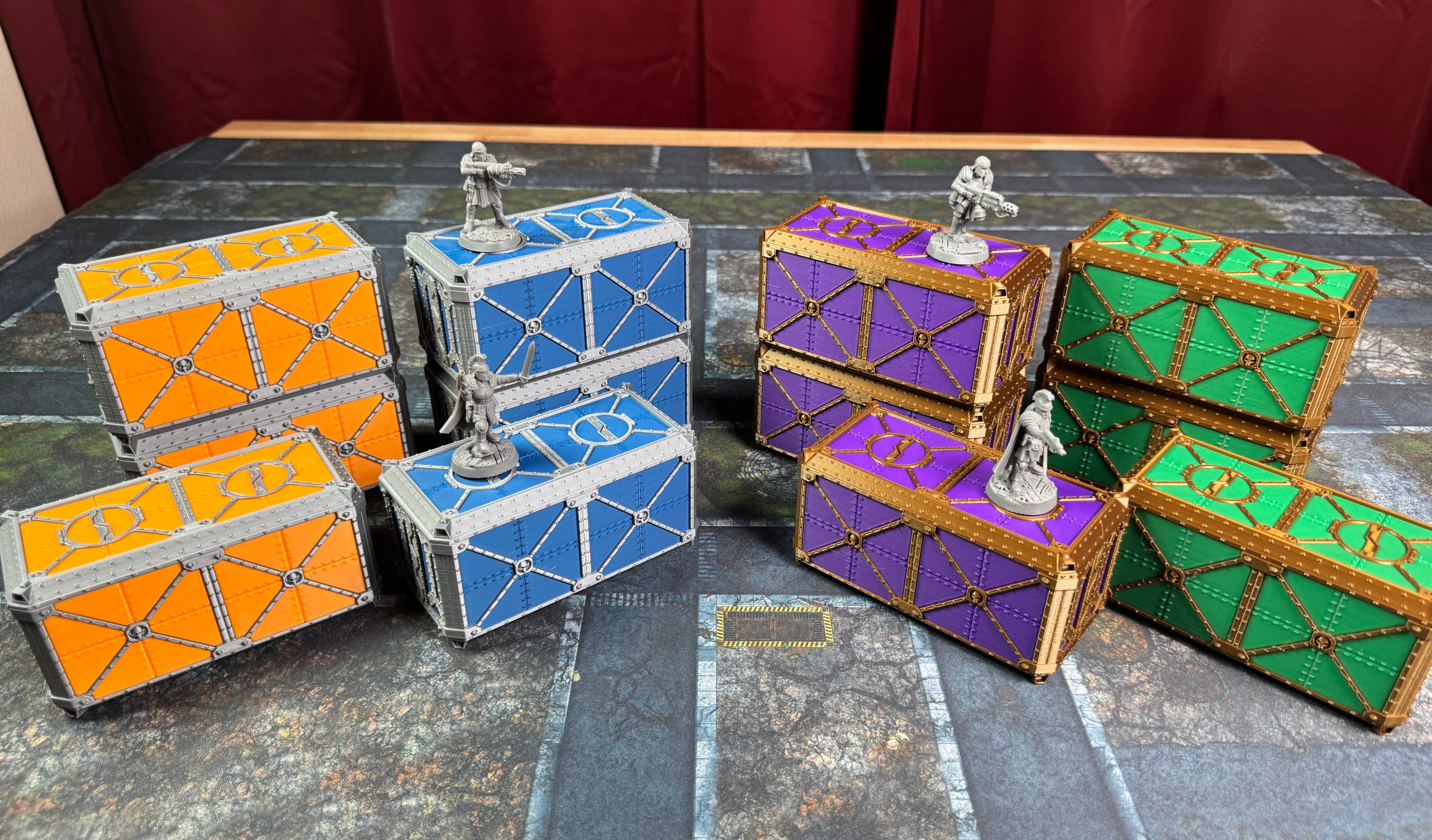 Tabletop Ready Sci-Fi Cargo Containers Set 2  – 3D Printed Terrain