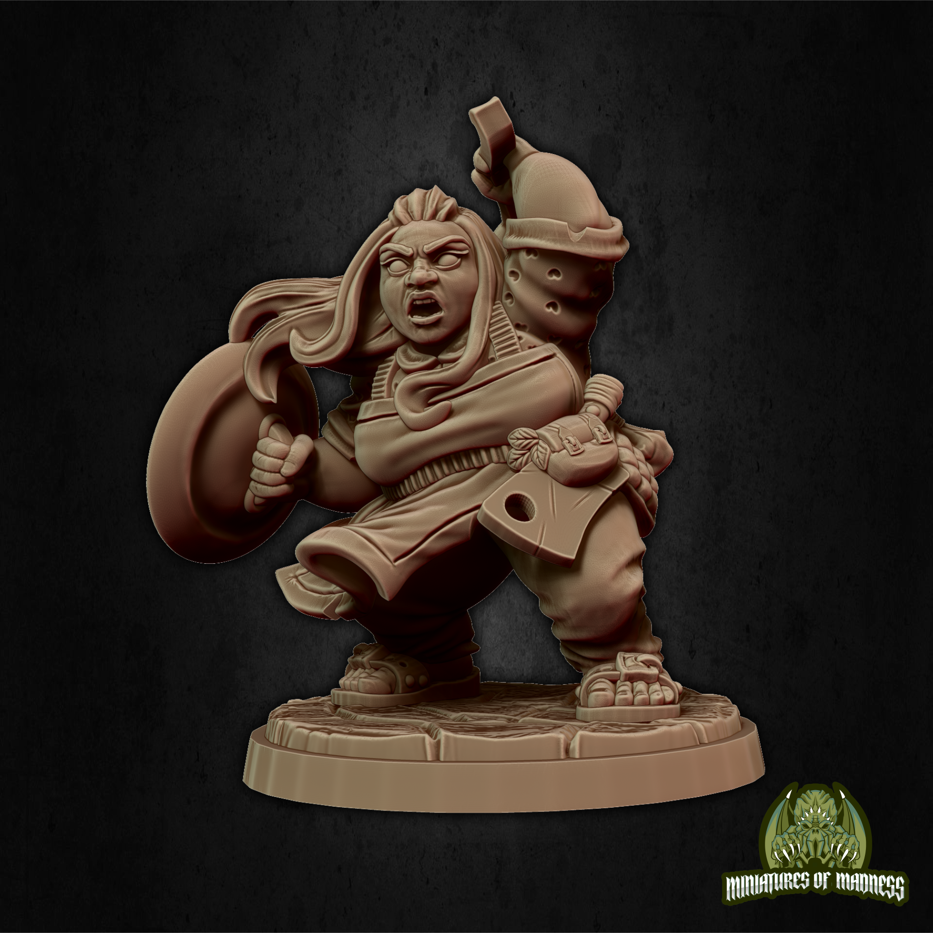 Mimma The Melee Housewife - Resin Printed Miniature - Hold My Dwarf