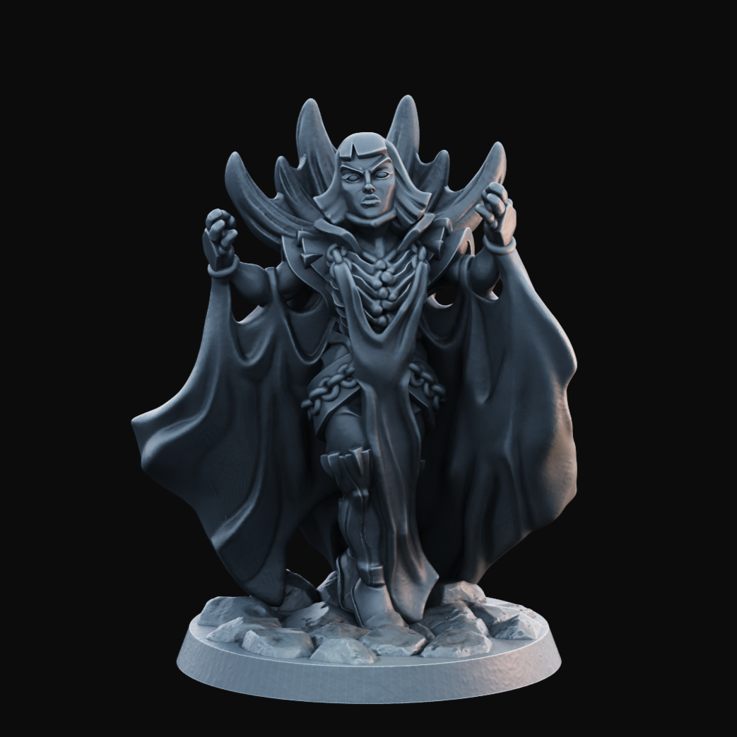 Necromancer Female 2 - Resin Printed Miniature - Heroes of the Realm