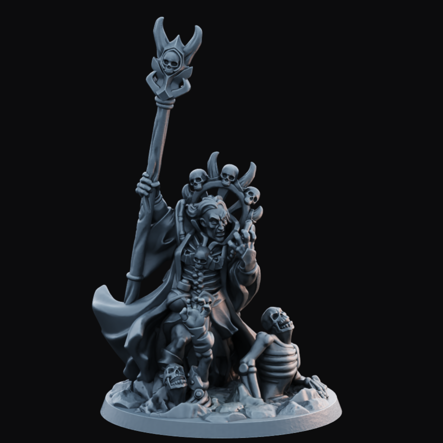 Necromancer Male 2 - Resin Printed Miniature - Heroes of the Realm