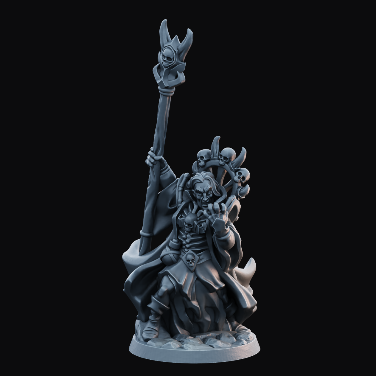 Necromancer Male 1 - Resin Printed Miniature - Heroes of the Realm