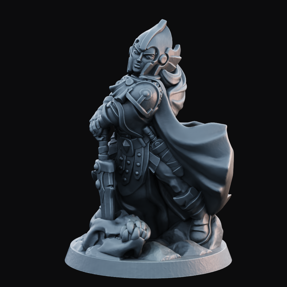 Paladin Female 2 - Resin Printed Miniature - Heroes of the Realm