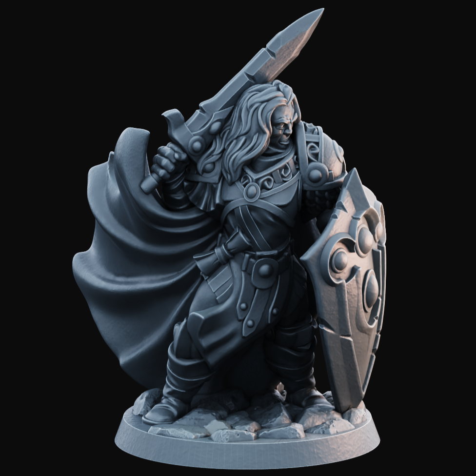 Paladin Male 1 - Resin Printed Miniature - Heroes of the Realm