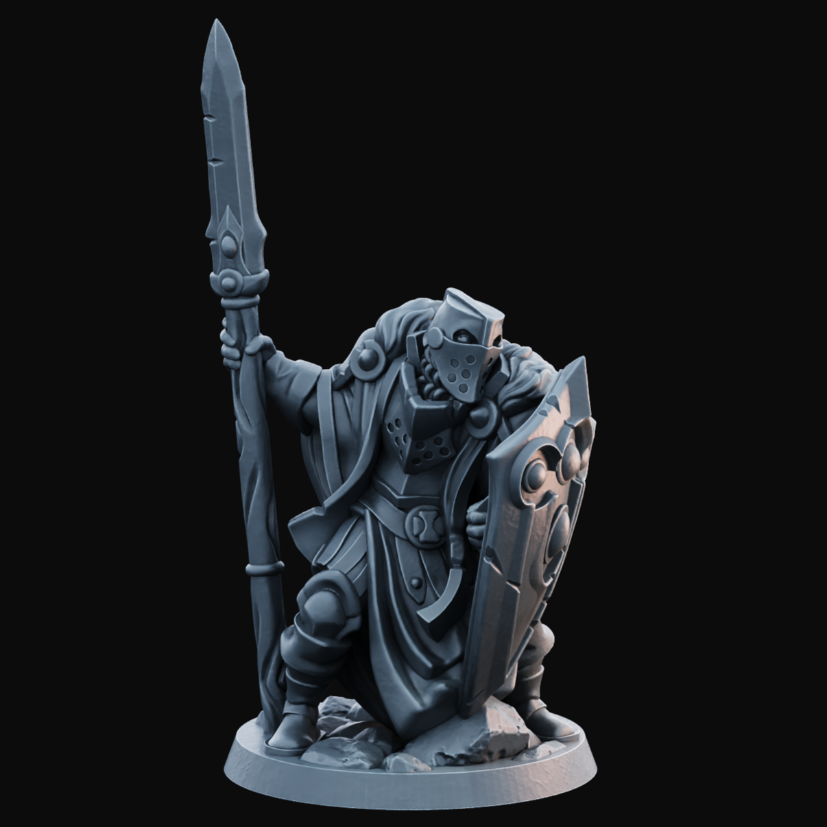 Paladin Male 2 - Resin Printed Miniature - Heroes of the Realm