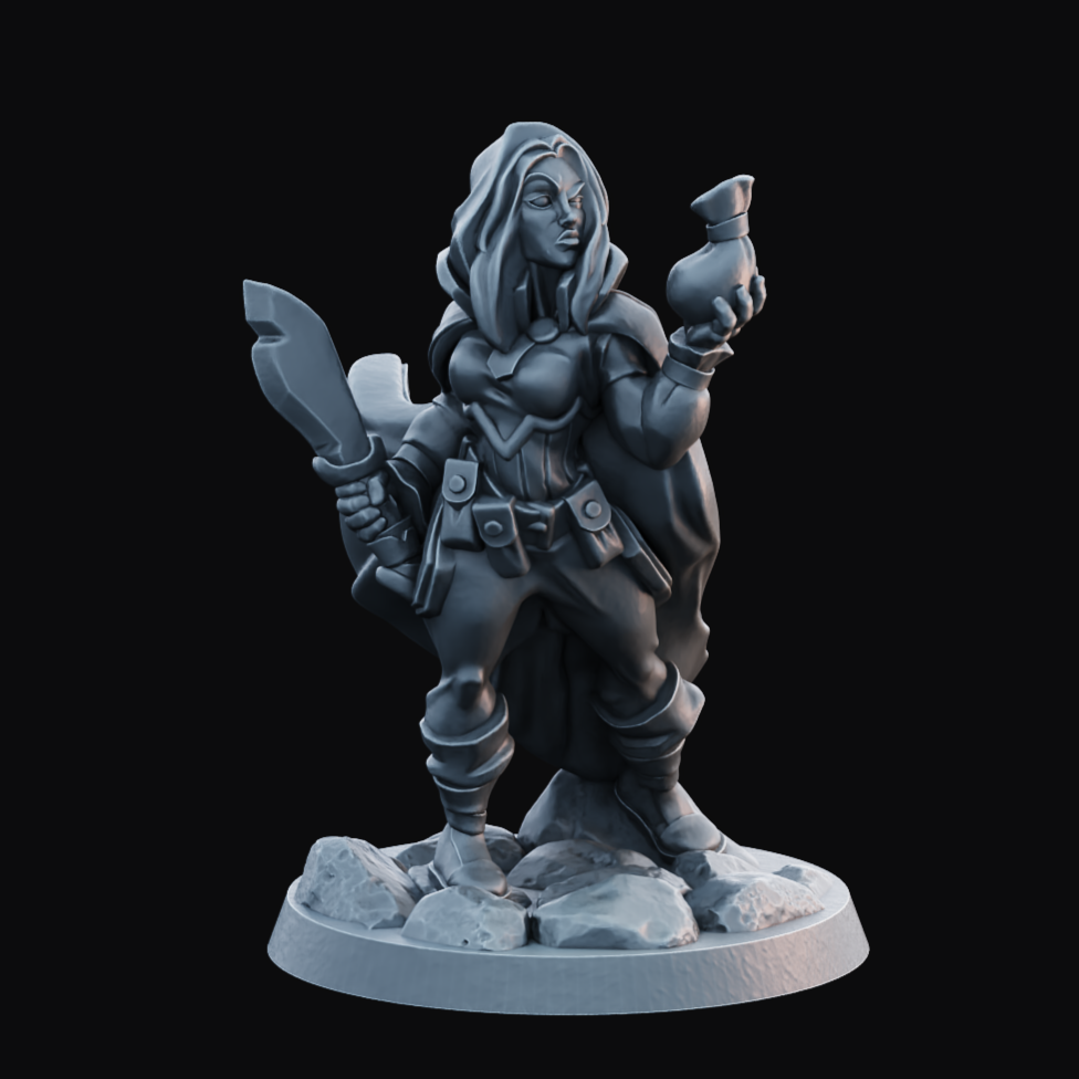 Thief Female 1 - Resin Printed Miniature - Heroes of the Realm