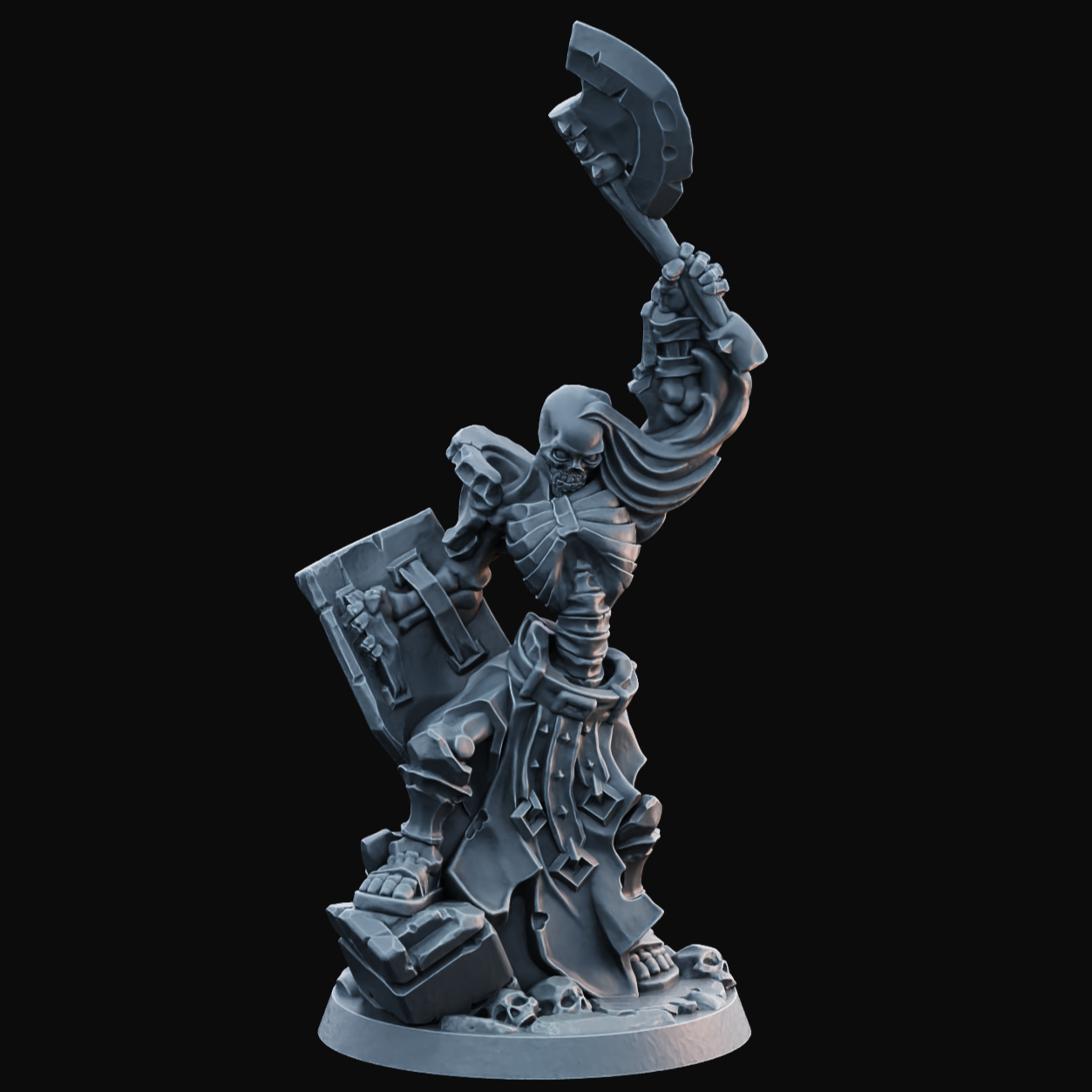 Undead Axe Skeleton 2 - Resin Printed Miniature - Legion of the Dead