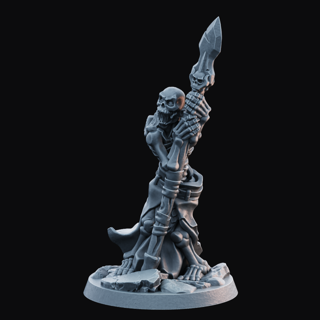 Undead Spear Skeleton 2 - Resin Printed Miniature - Legion of the Dead