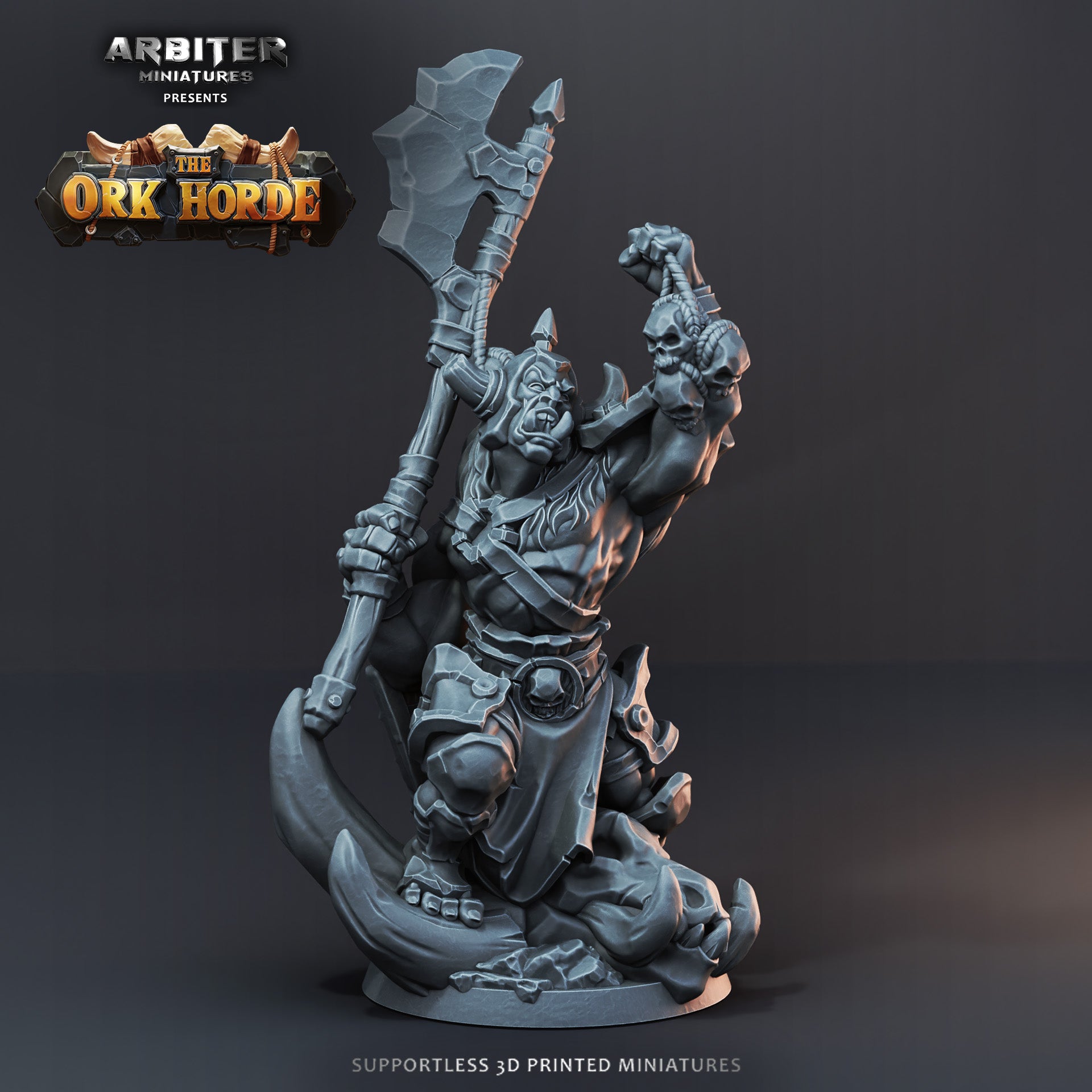 Ork Warmaster 1  - Resin Printed Miniature - The Ork Horde