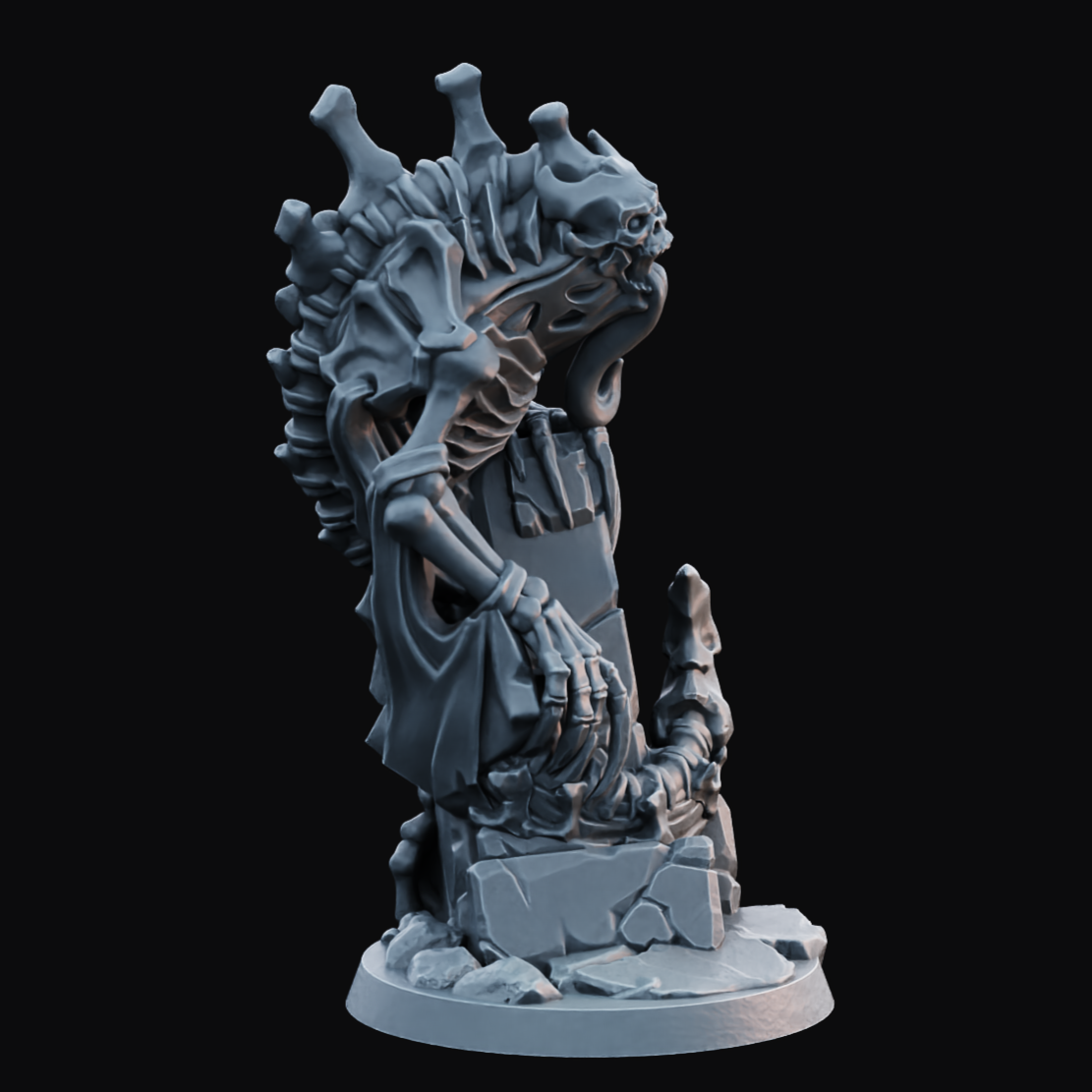 Undead Bone Serpent - Resin Printed Miniature - Legion of the Dead