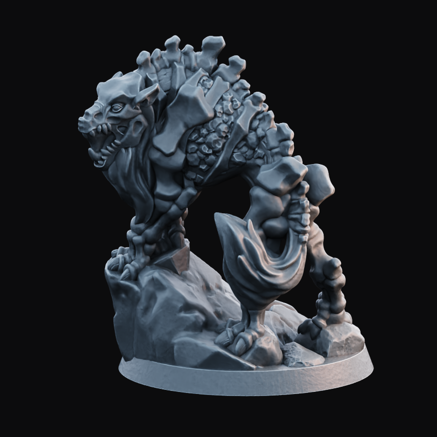 Undead Dread Wolf 2 - Resin Printed Miniature - Legion of the Dead