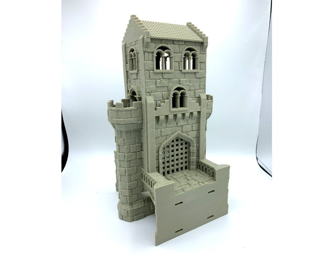 Arkenfel Modular Bridge Gatehouse Terrain – Dark Fantasy Stone Gate Tower (Tabletop Wargaming & RPG Scenery)