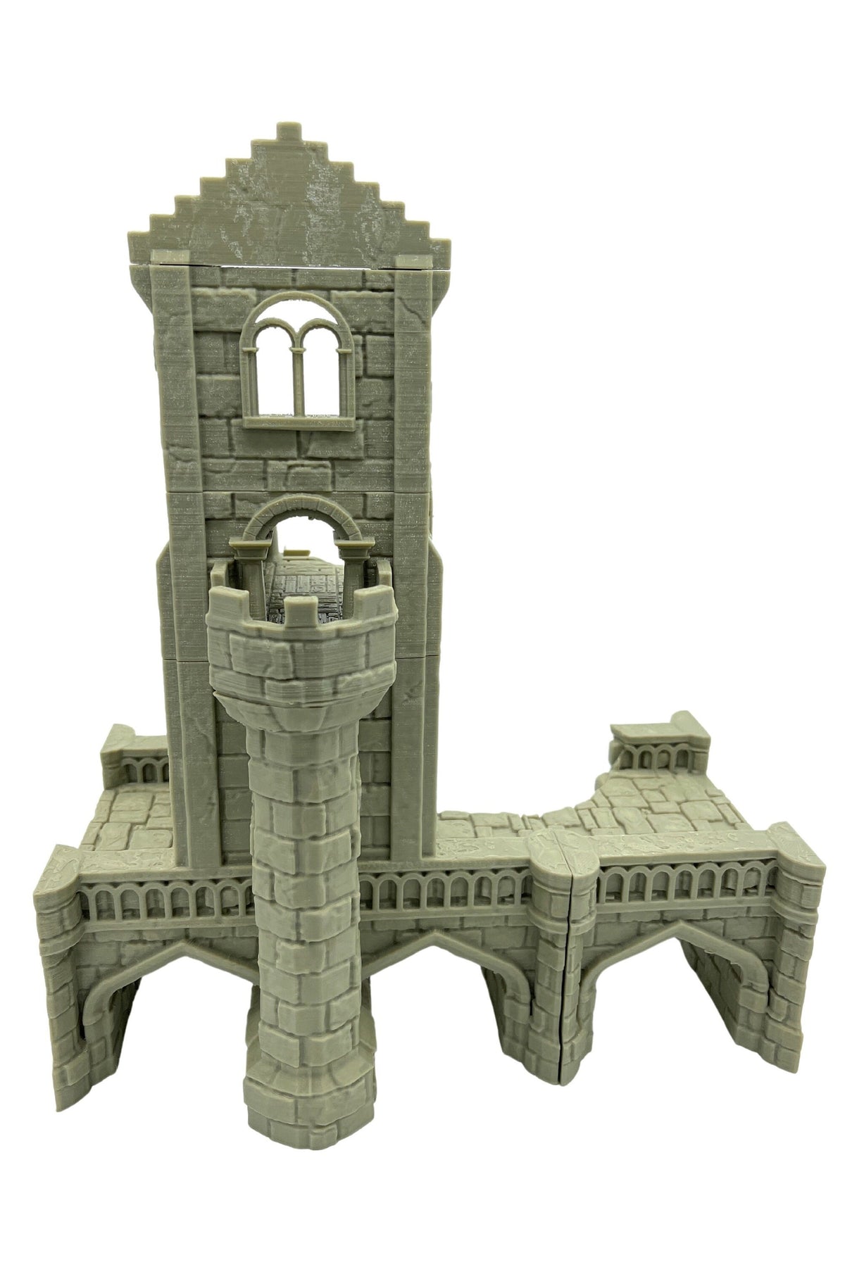 Arkenfel Modular Ruined Bridge Gatehouse Terrain – Dark Fantasy Bridge Tower (Tabletop Wargaming & RPG Scenery)