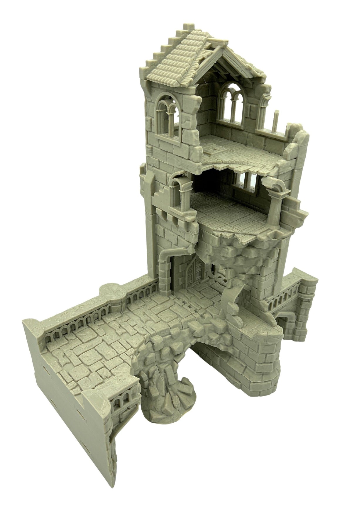 Arkenfel Modular Ruined Bridge Gatehouse Terrain – Dark Fantasy Bridge Tower (Tabletop Wargaming & RPG Scenery)