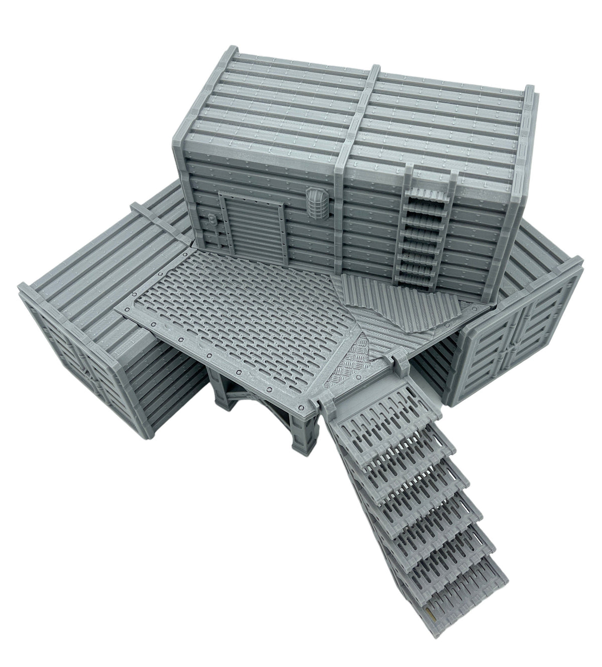 City Docks Container Stack 3 Terrain – Multi-Level Cargo Container Terrain for Sci-Fi Tabletop Wargaming & RPG