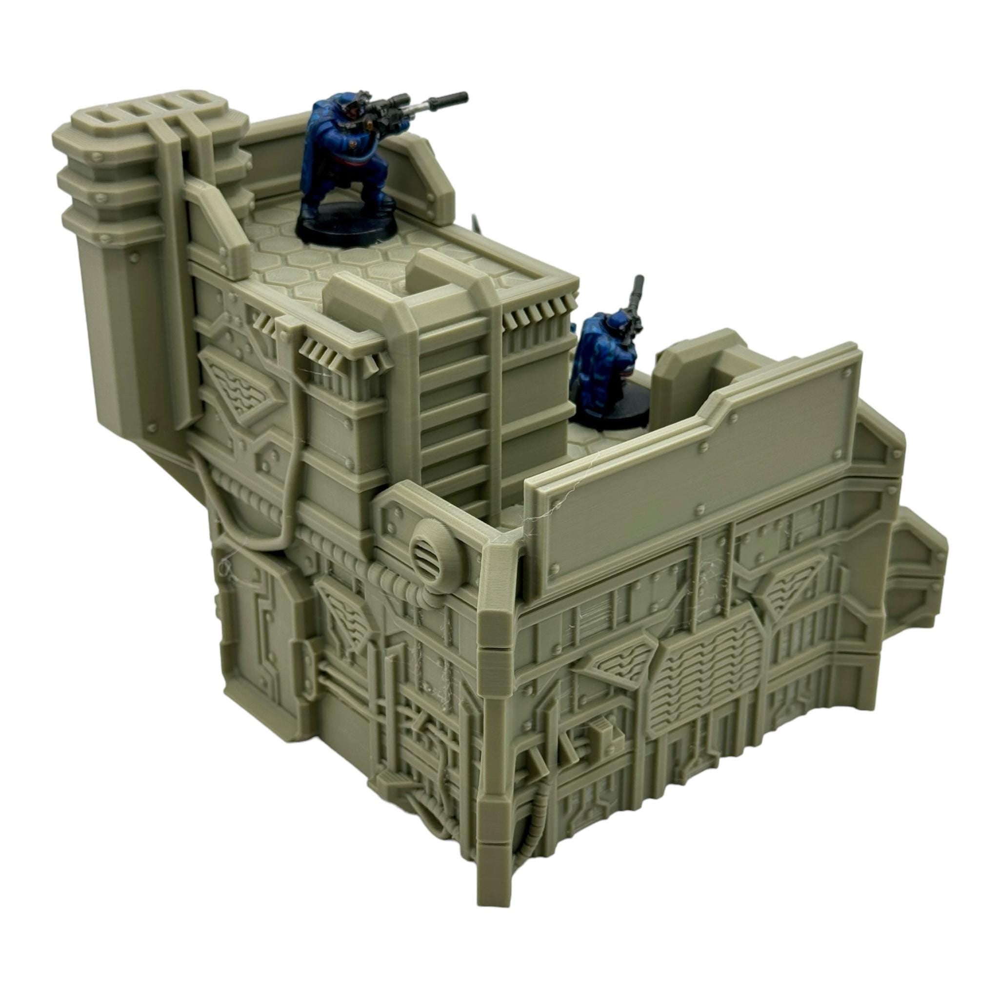 Cilos City Building 1 / Txarli Factory / SW Legion / 40k / Infinity / Sci-Fi 3d Printed Tabletop Terrain /