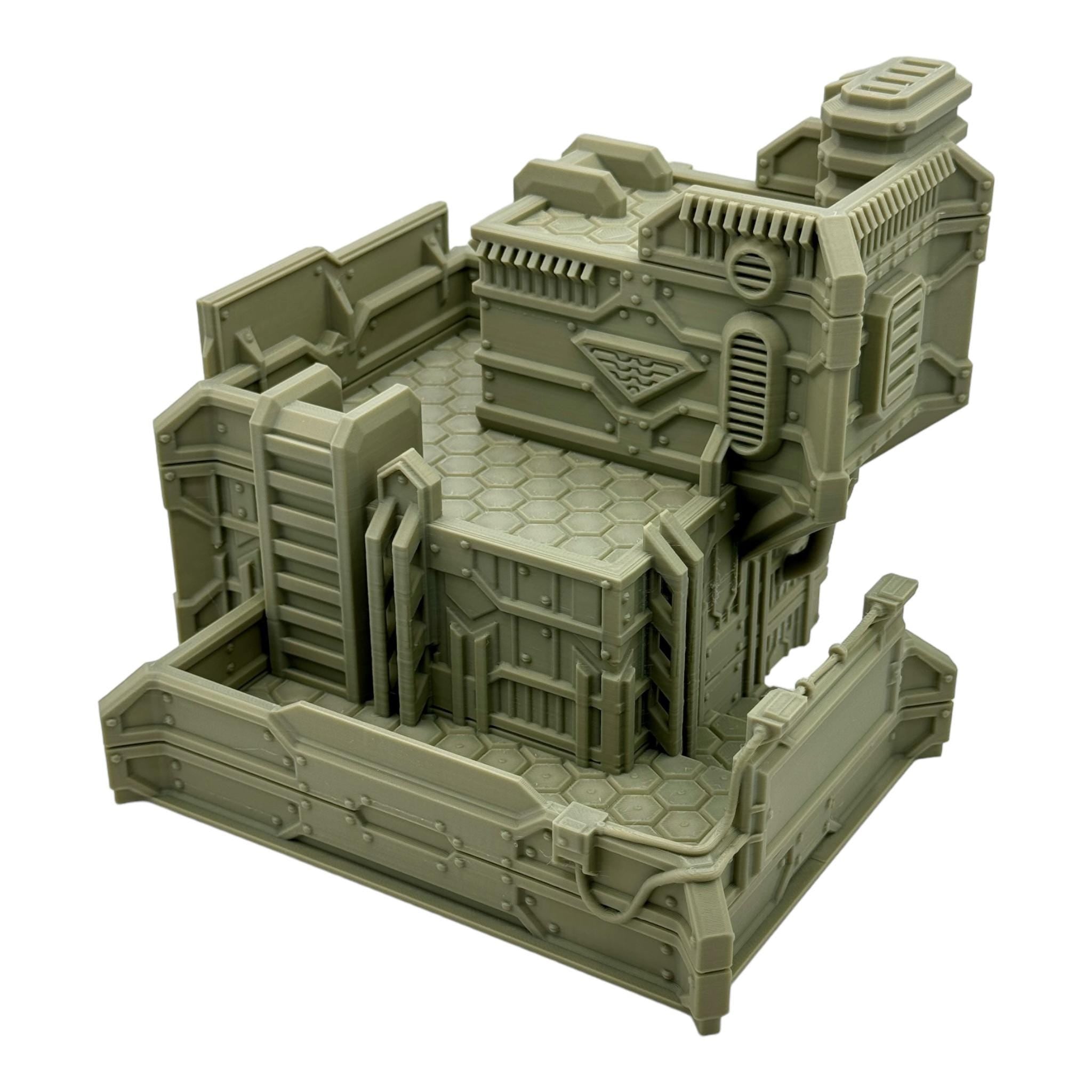 Cilos City Building 1 / Txarli Factory / SW Legion / 40k / Infinity / Sci-Fi 3d Printed Tabletop Terrain /