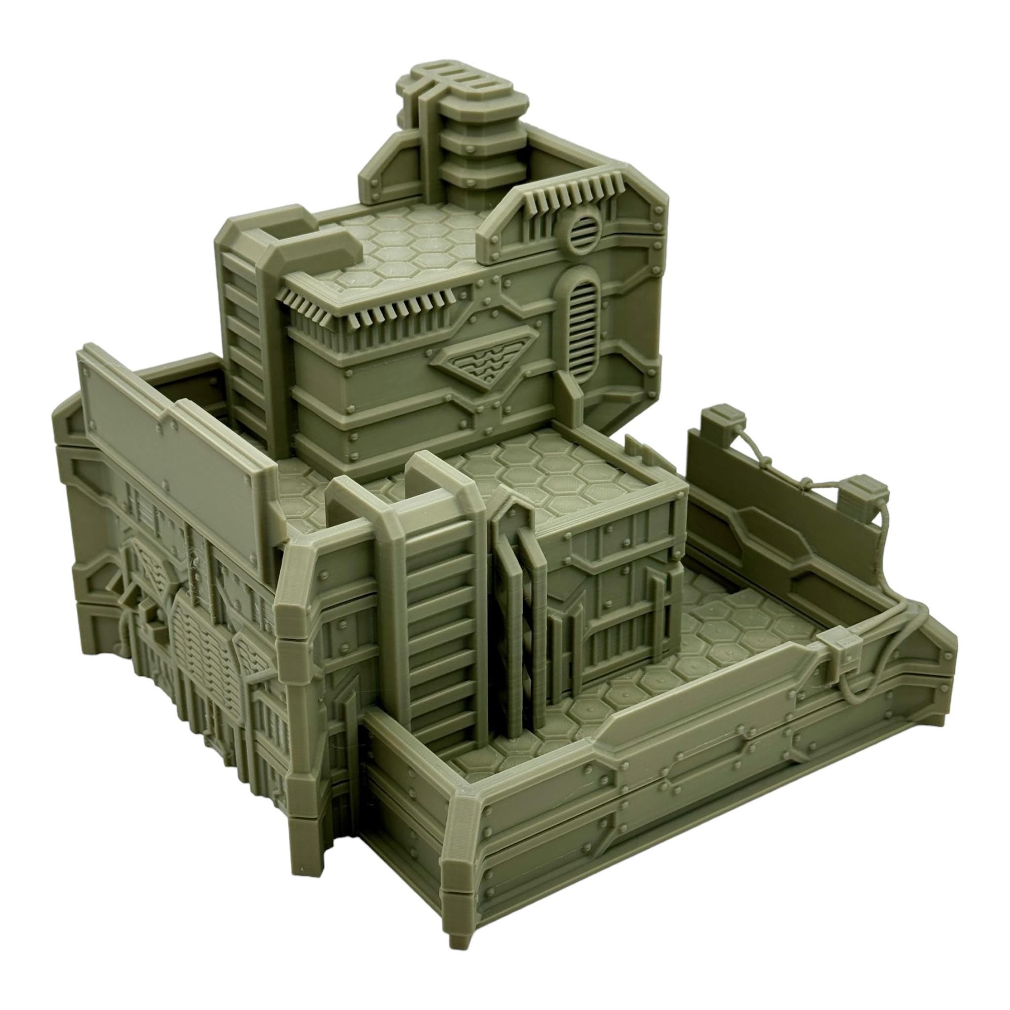 Cilos City Building 1 / Txarli Factory / SW Legion / 40k / Infinity / Sci-Fi 3d Printed Tabletop Terrain /