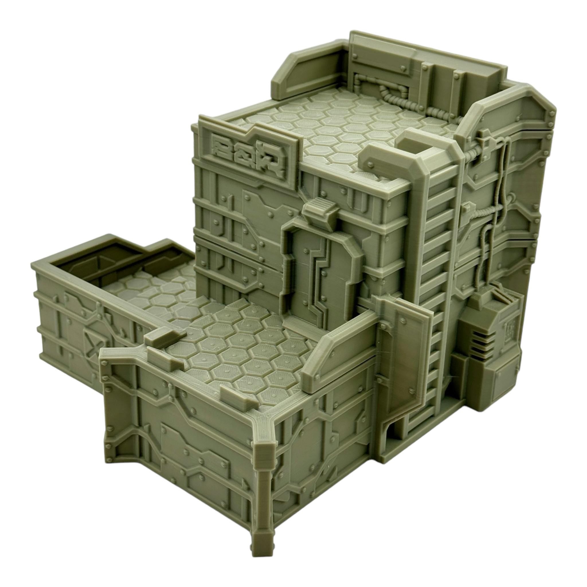 Cilos City Building 2 / Txarli Factory / SW Legion / 40k / Infinity / Sci-Fi 3d Printed Tabletop Terrain /