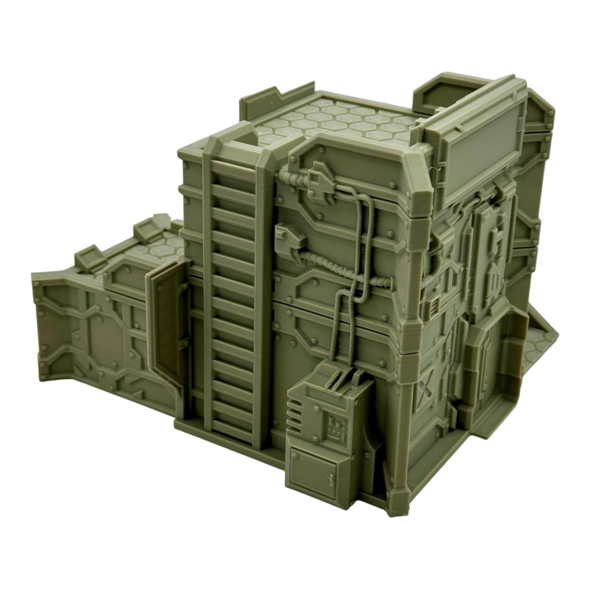 Cilos City Building 2 / Txarli Factory / SW Legion / 40k / Infinity / Sci-Fi 3d Printed Tabletop Terrain /