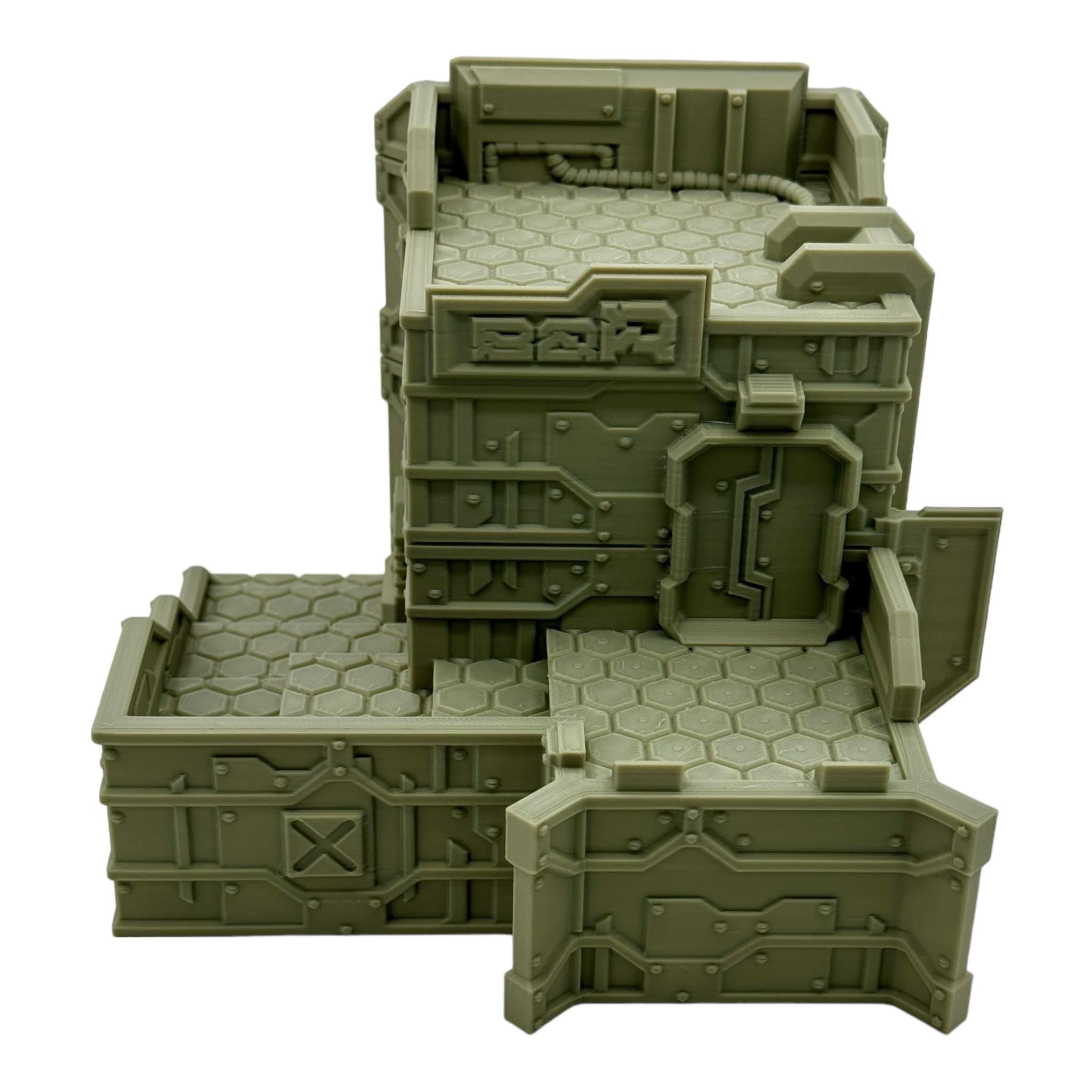 Cilos City Building 2 / Txarli Factory / SW Legion / 40k / Infinity / Sci-Fi 3d Printed Tabletop Terrain /