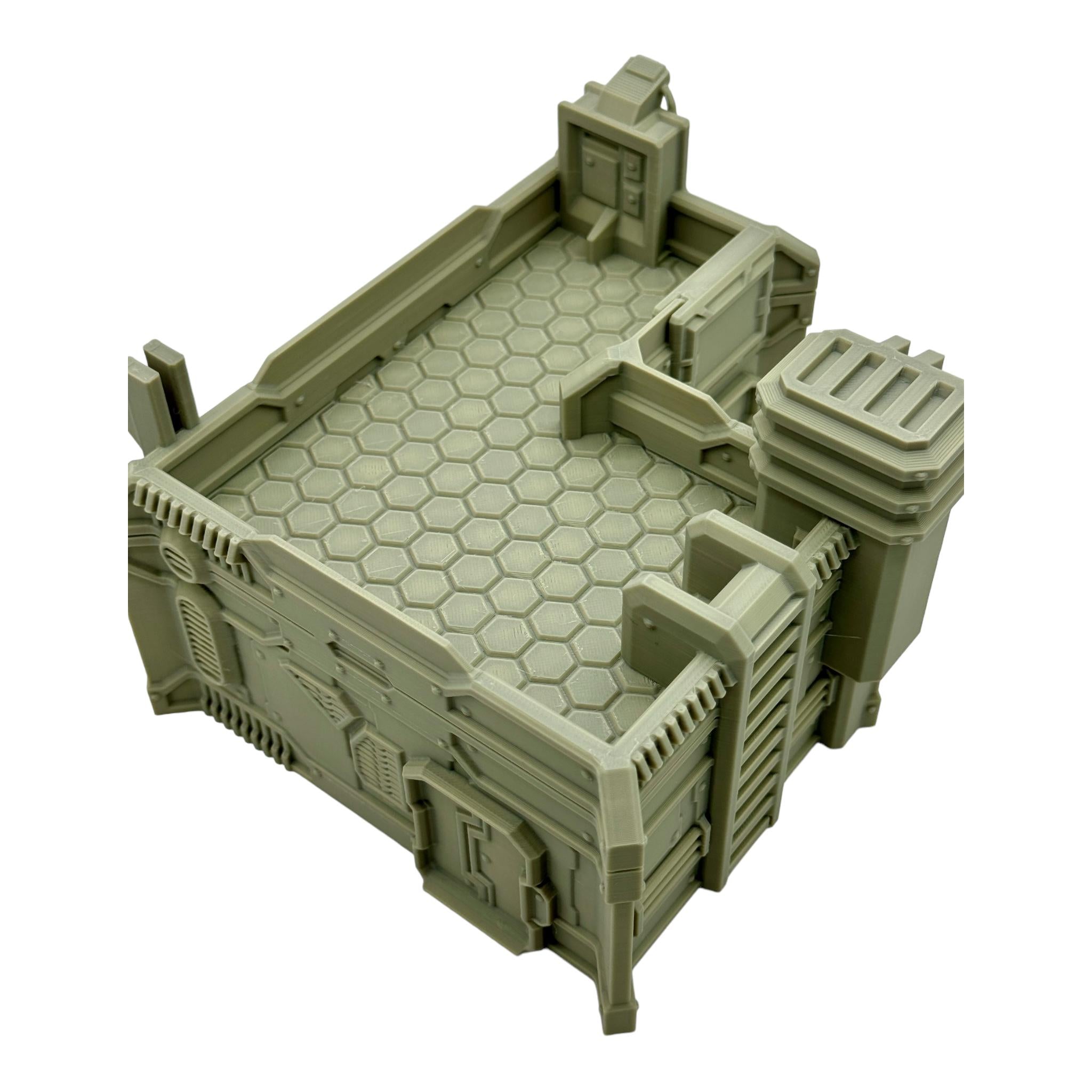 Cilos City Building 3 / Txarli Factory / SW Legion / 40k / Infinity / Sci-Fi 3d Printed Tabletop Terrain /