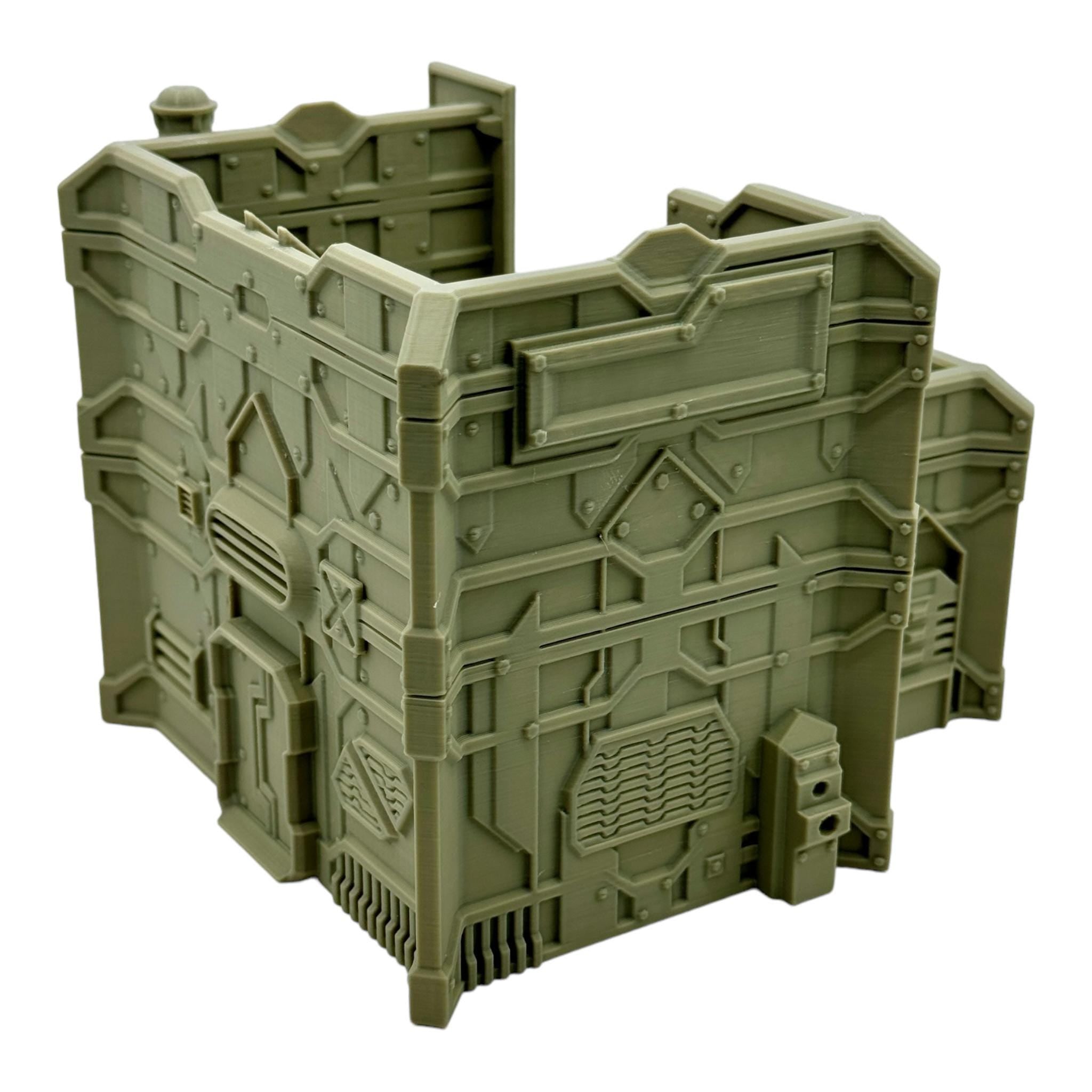 Cilos City Building 5 / Txarli Factory / SW Legion / 40k / Infinity / Sci-Fi 3d Printed Tabletop Terrain /