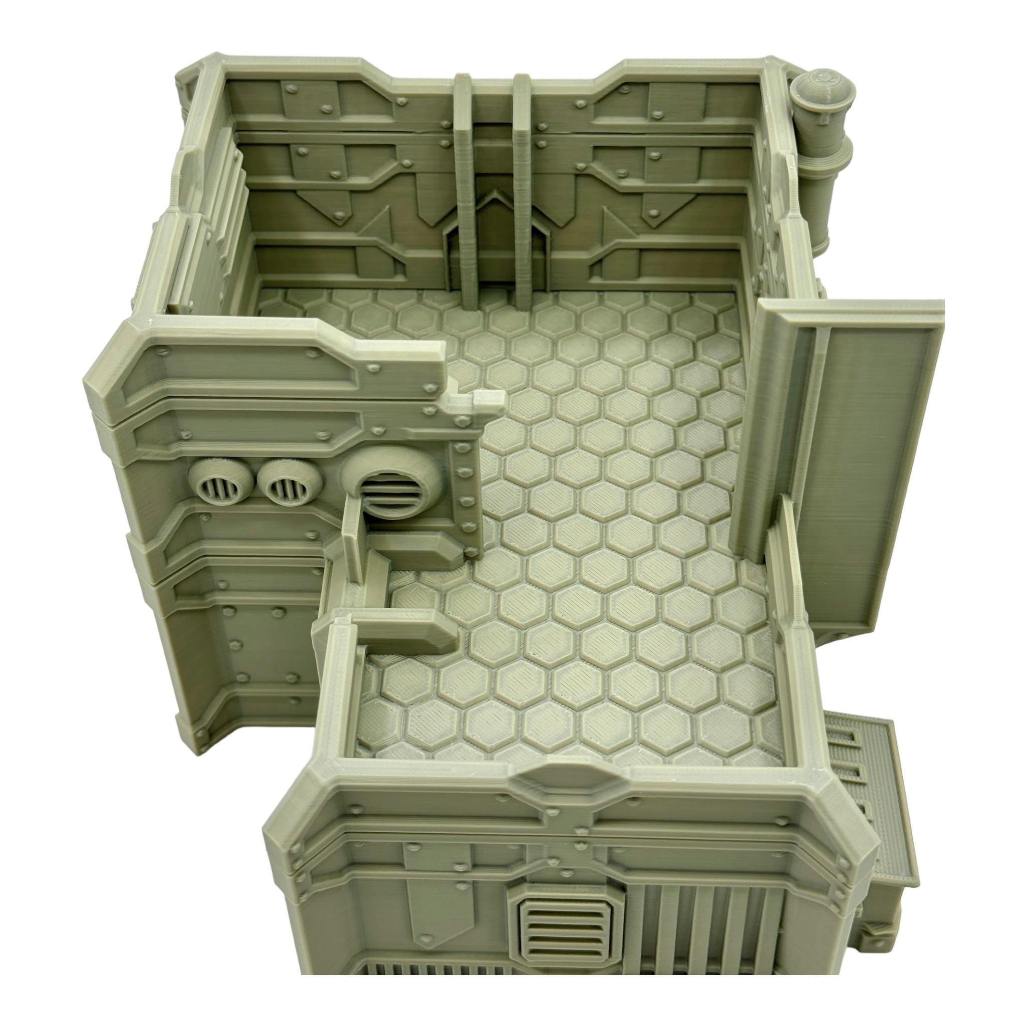 Cilos City Building 5 / Txarli Factory / SW Legion / 40k / Infinity / Sci-Fi 3d Printed Tabletop Terrain /