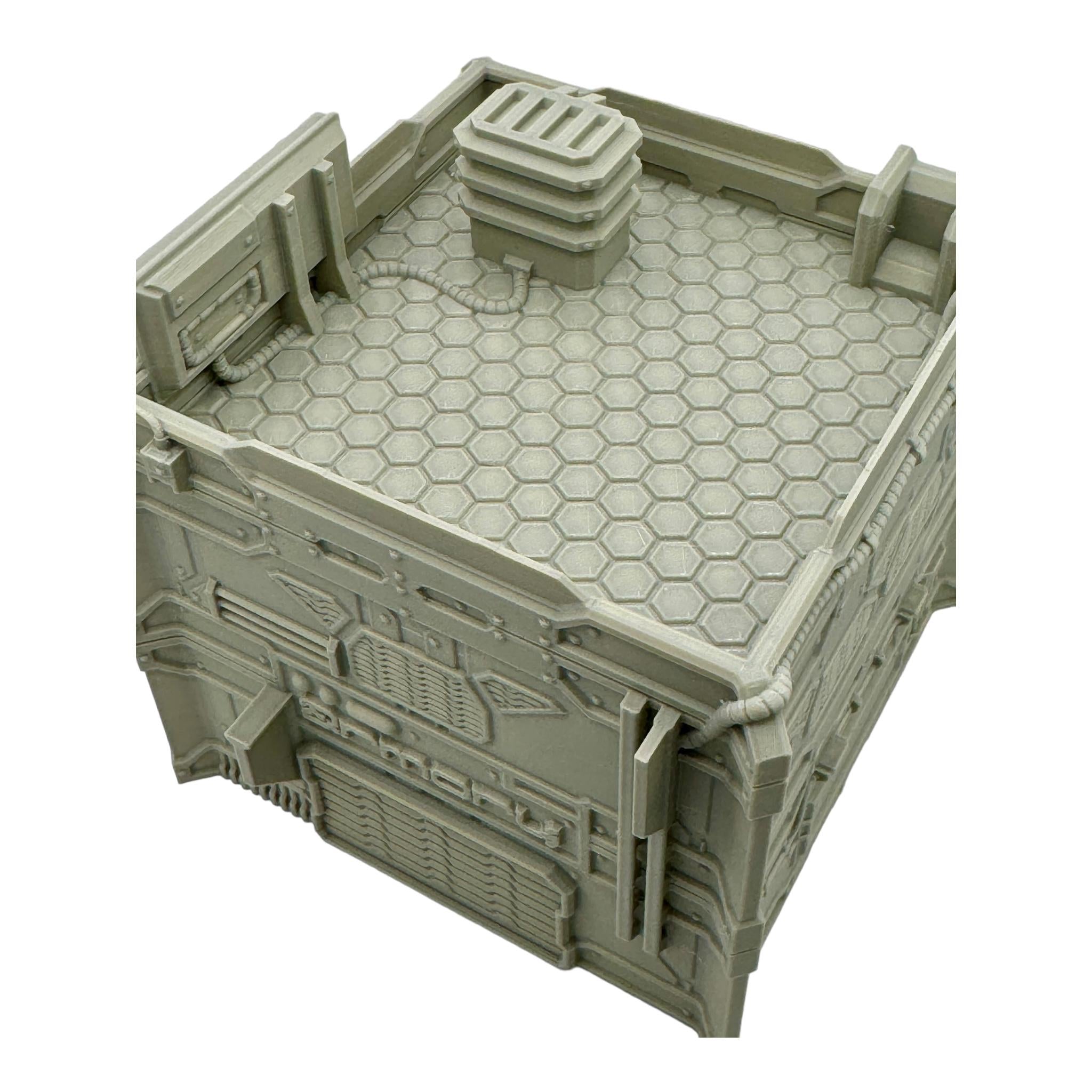 Cilos City Building 6 / Txarli Factory / SW Legion / 40k / Infinity / Sci-Fi 3d Printed Tabletop Terrain /