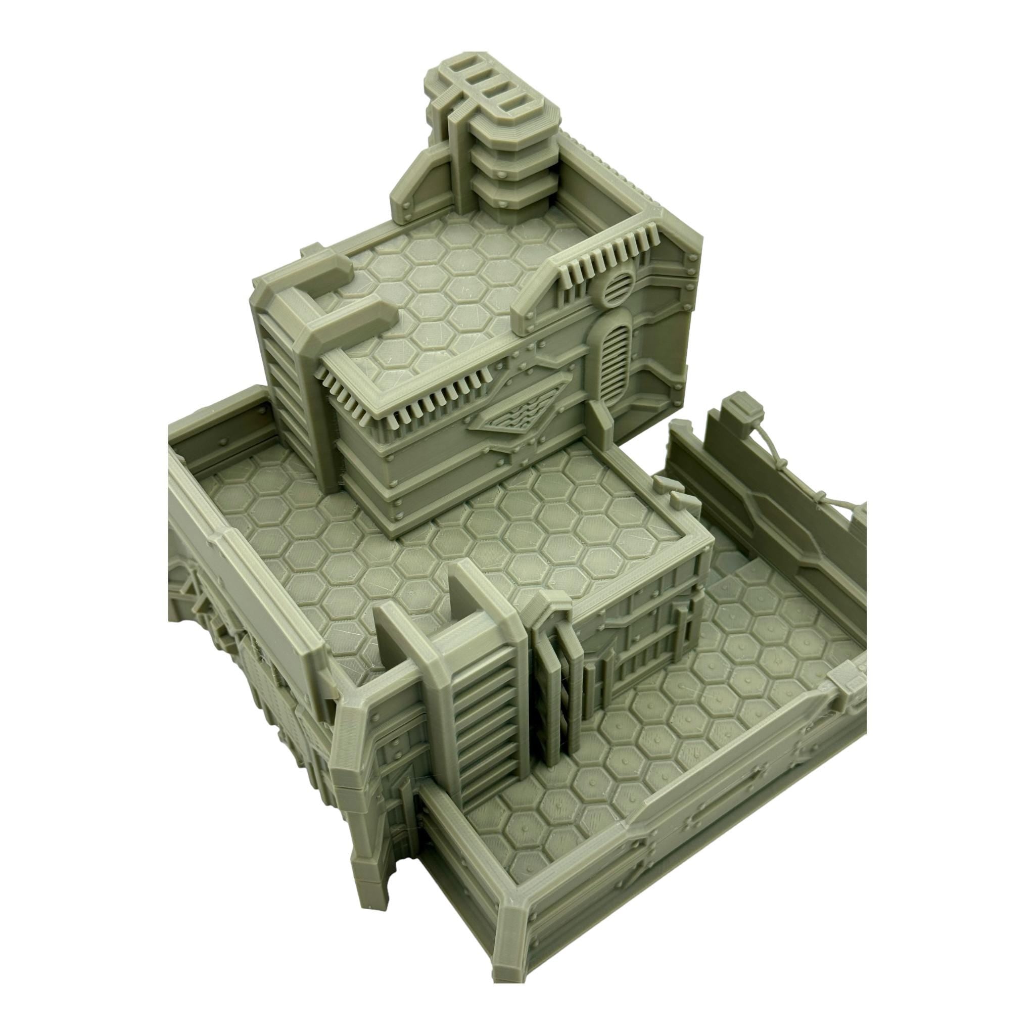 Cilos City Building 1 / Txarli Factory / SW Legion / 40k / Infinity / Sci-Fi 3d Printed Tabletop Terrain /