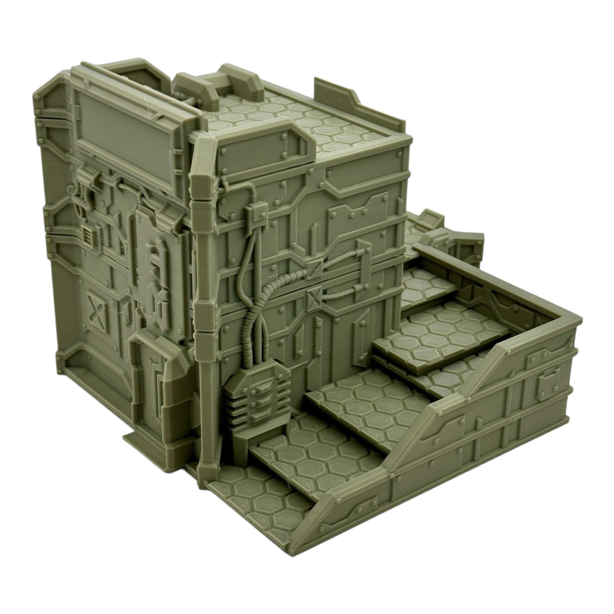 Cilos City Building 2 / Txarli Factory / SW Legion / 40k / Infinity / Sci-Fi 3d Printed Tabletop Terrain /