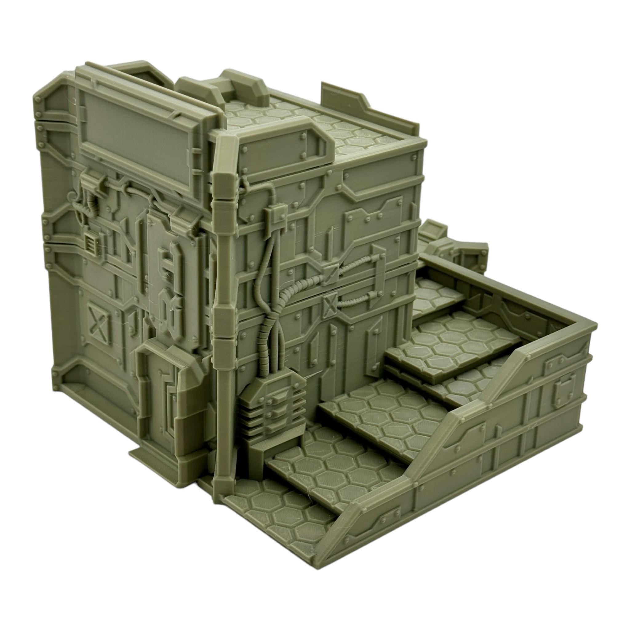 Cilos City Building 2 / Txarli Factory / SW Legion / 40k / Infinity / Sci-Fi 3d Printed Tabletop Terrain /