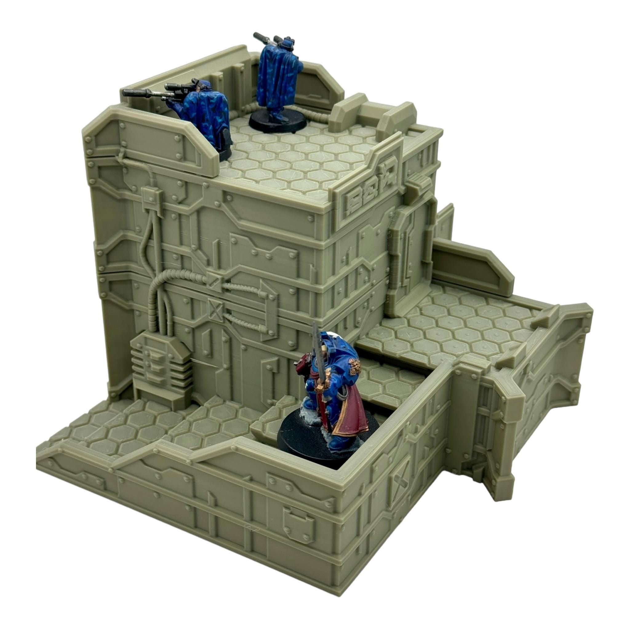 Cilos City Building 2 / Txarli Factory / SW Legion / 40k / Infinity / Sci-Fi 3d Printed Tabletop Terrain /