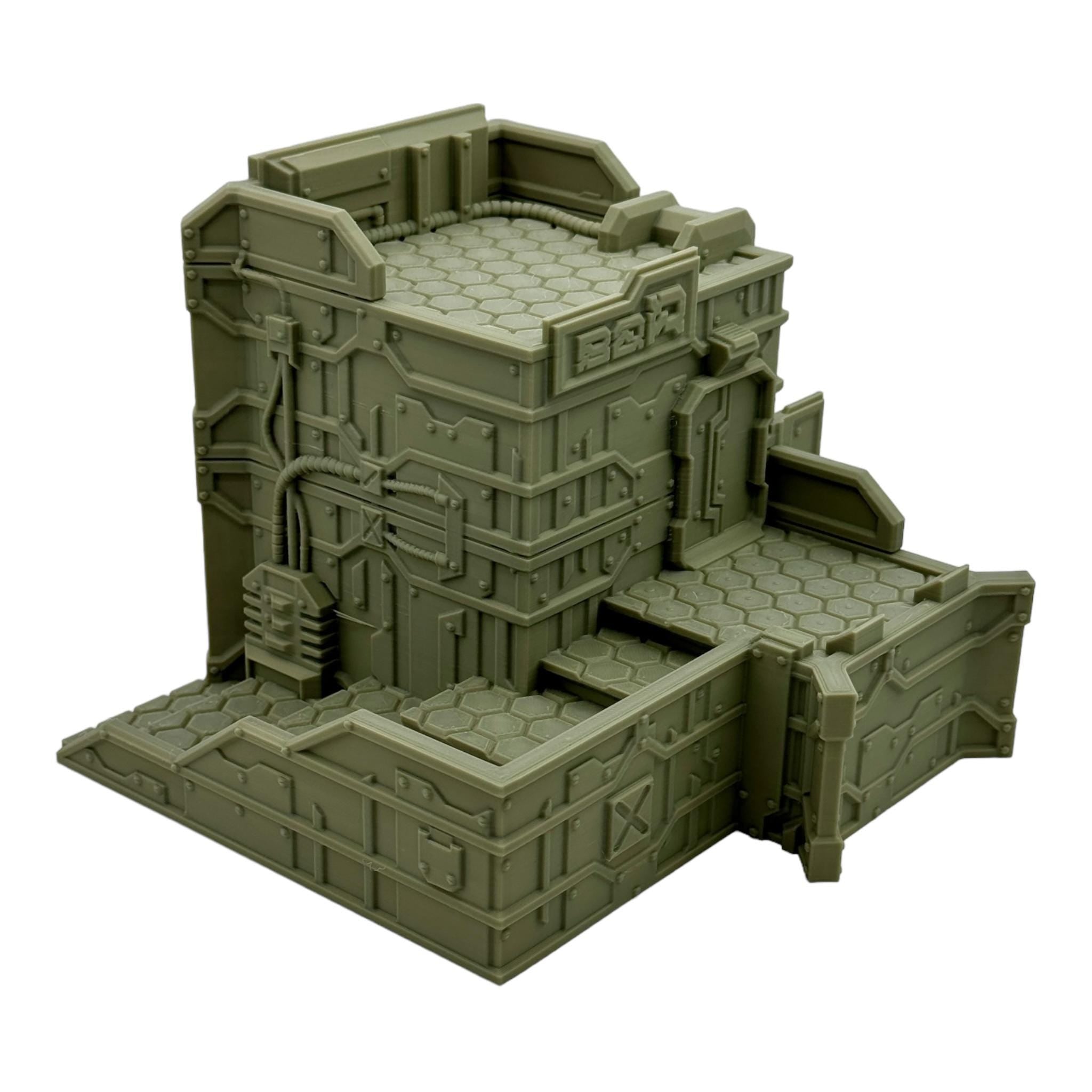 Cilos City Building 2 / Txarli Factory / SW Legion / 40k / Infinity / Sci-Fi 3d Printed Tabletop Terrain /