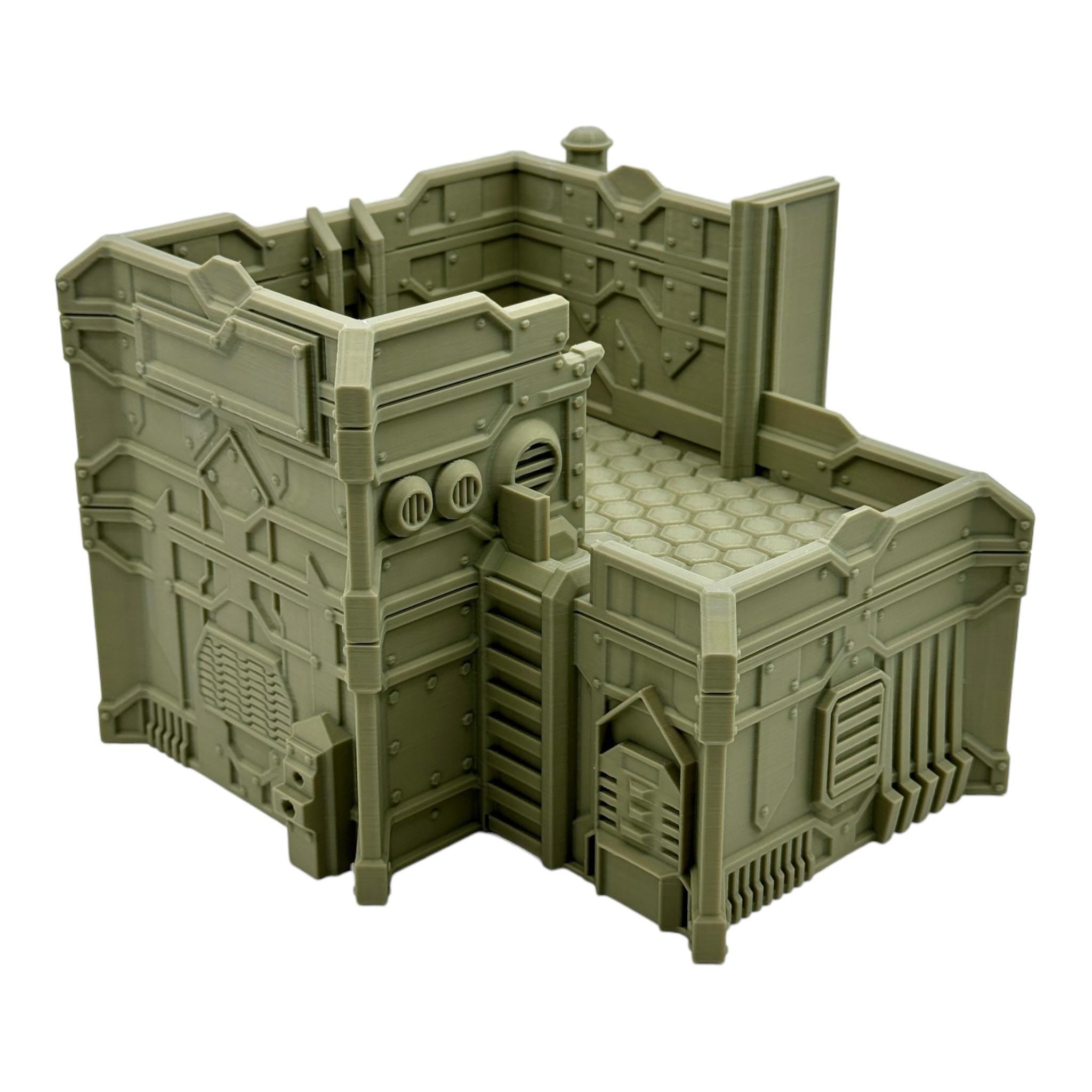 Cilos City Building 5 / Txarli Factory / SW Legion / 40k / Infinity / Sci-Fi 3d Printed Tabletop Terrain /