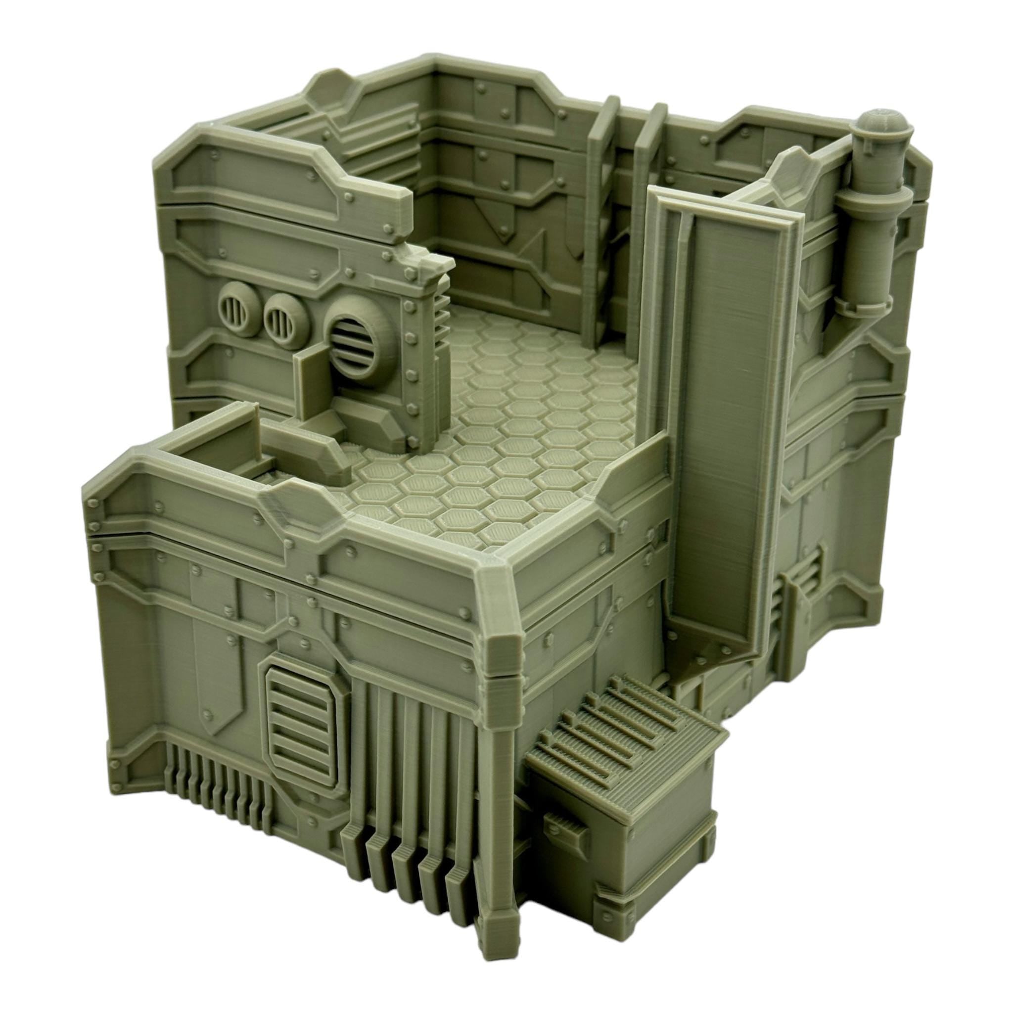 Cilos City Building 5 / Txarli Factory / SW Legion / 40k / Infinity / Sci-Fi 3d Printed Tabletop Terrain /