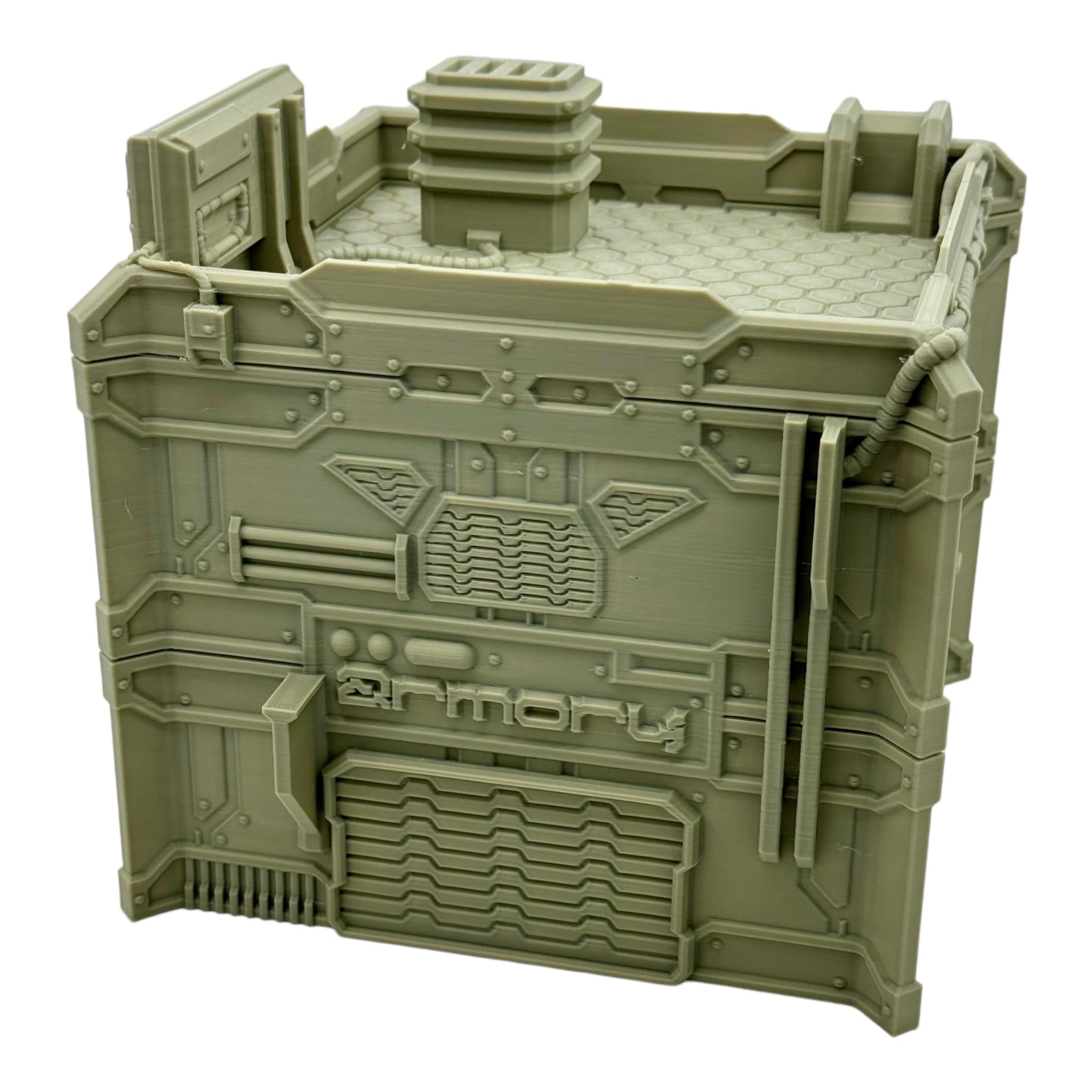 Cilos City Building 6 / Txarli Factory / SW Legion / 40k / Infinity / Sci-Fi 3d Printed Tabletop Terrain /