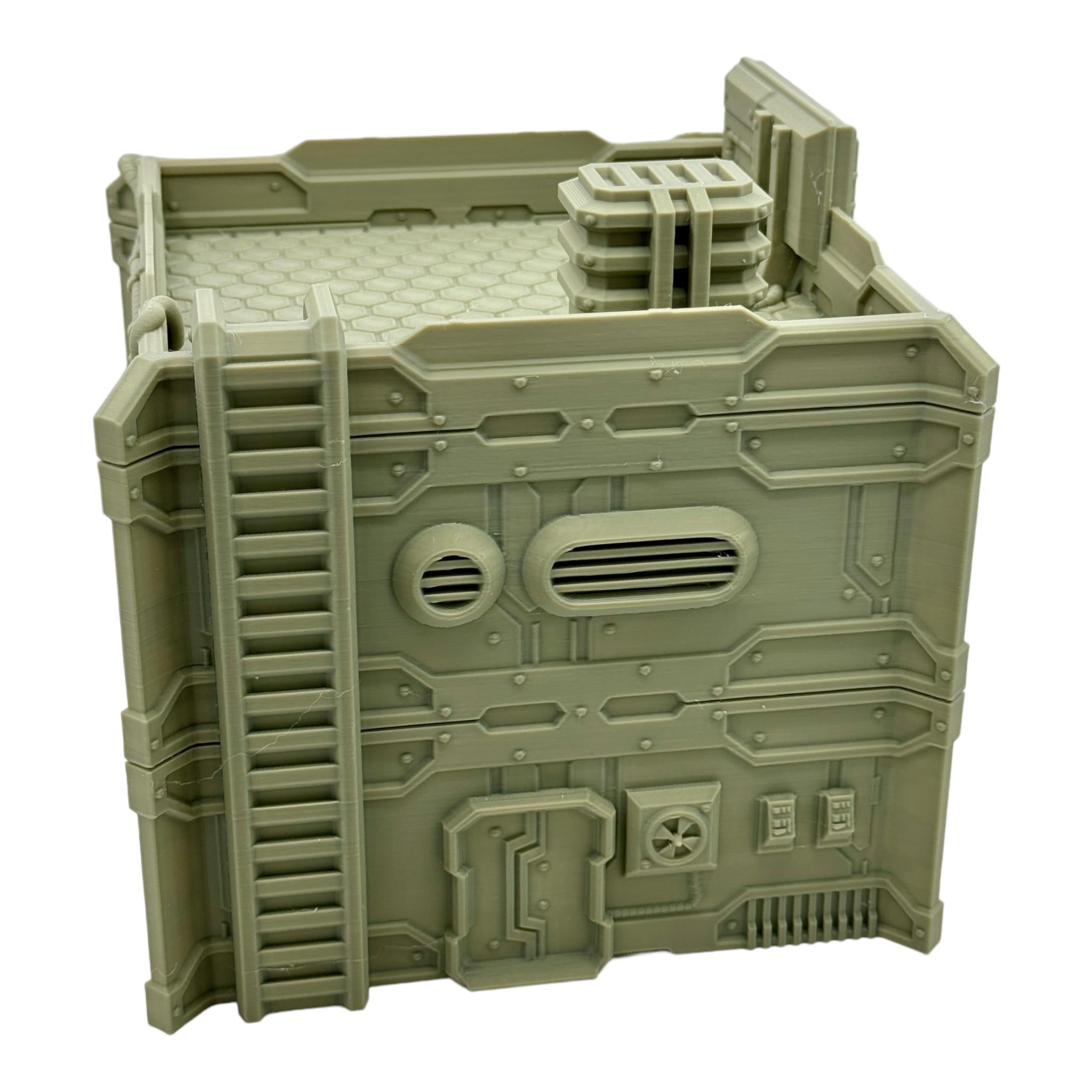 Cilos City Building 6 / Txarli Factory / SW Legion / 40k / Infinity / Sci-Fi 3d Printed Tabletop Terrain /