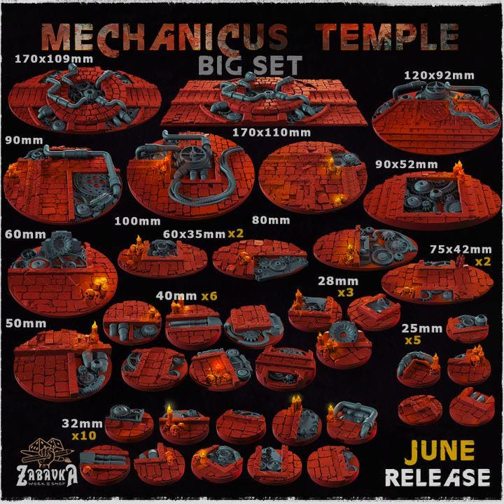 Mechanicus Temple - Resin Printed Wargaming Bases