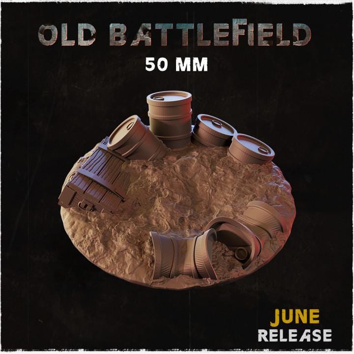 Old Battlefield War-Torn Miniature Bases – 25mm 28mm 32mm 40mm Scenic Resin Bases for Tabletop Wargaming & RPG
