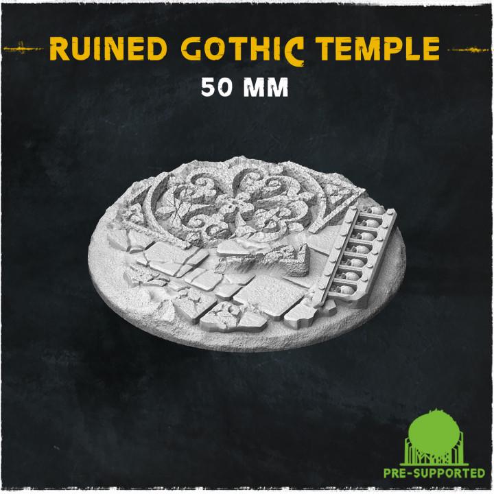 Ruined Gothic Temple- Resin Printed Wargaming Bases