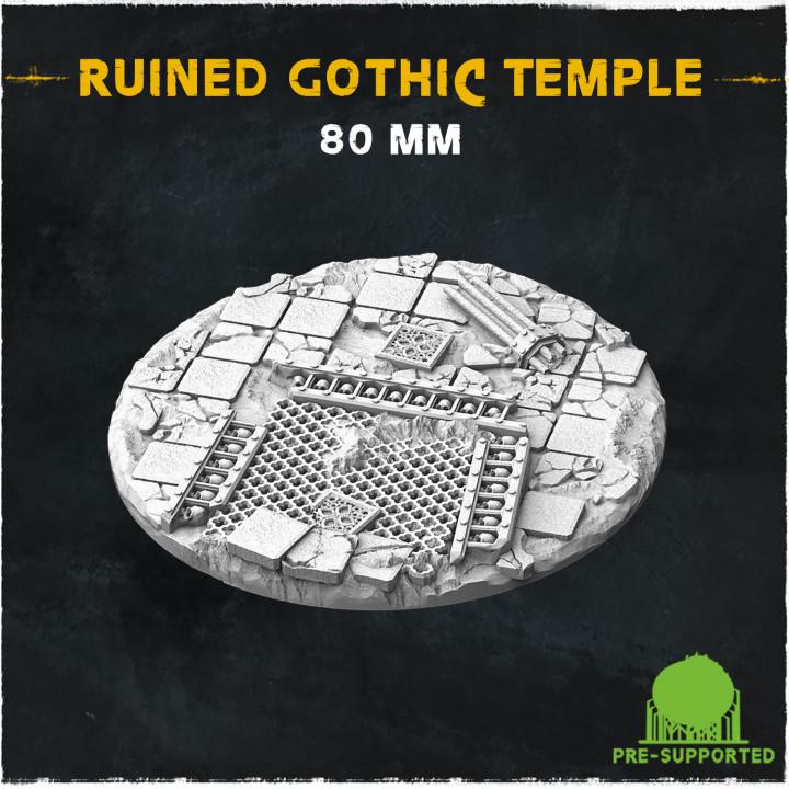 Ruined Gothic Temple- Resin Printed Wargaming Bases