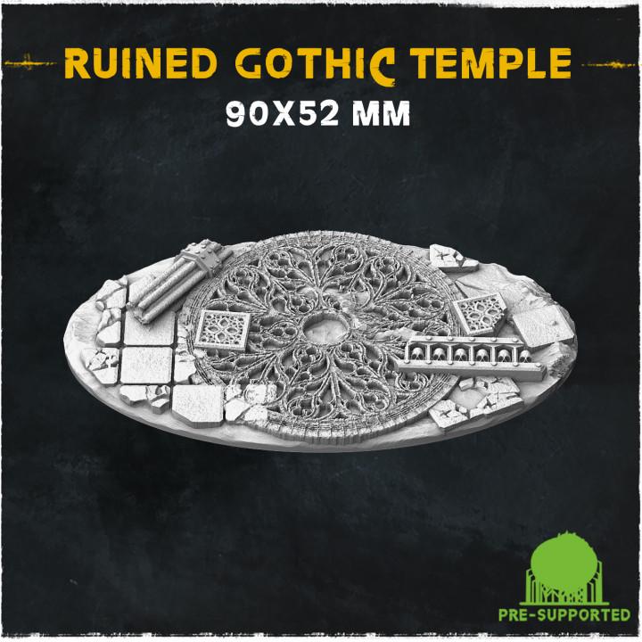 Ruined Gothic Temple- Resin Printed Wargaming Bases