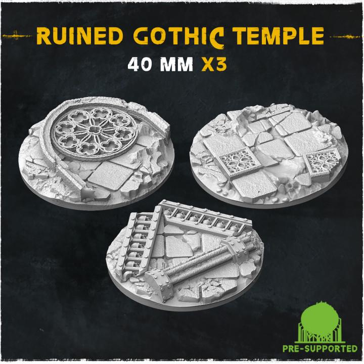 Ruined Gothic Temple- Resin Printed Wargaming Bases