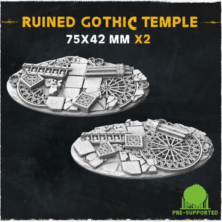 Ruined Gothic Temple- Resin Printed Wargaming Bases