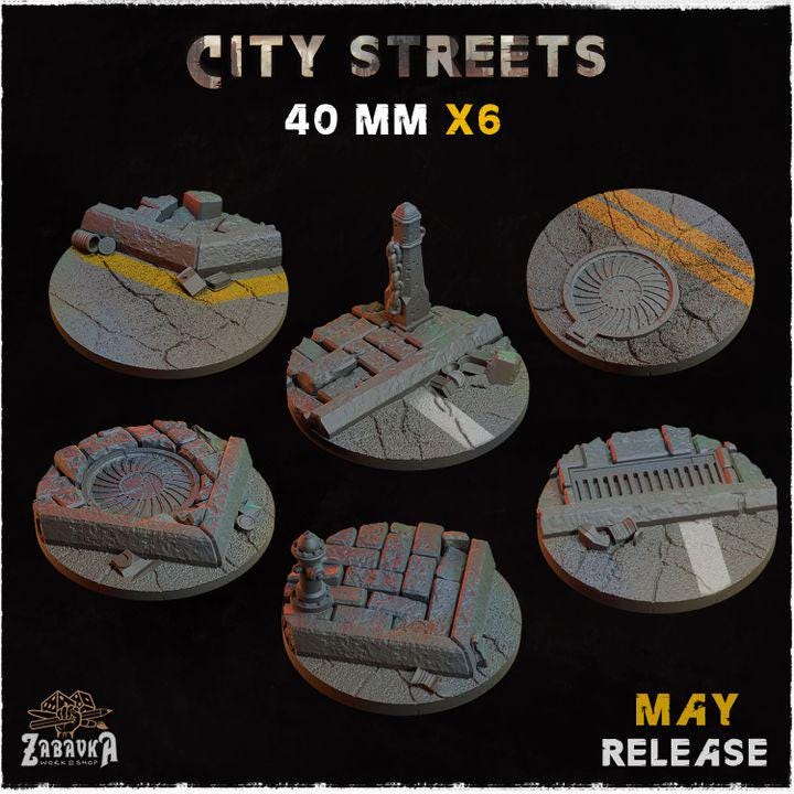 City Streets - Resin Printed Wargaming Bases